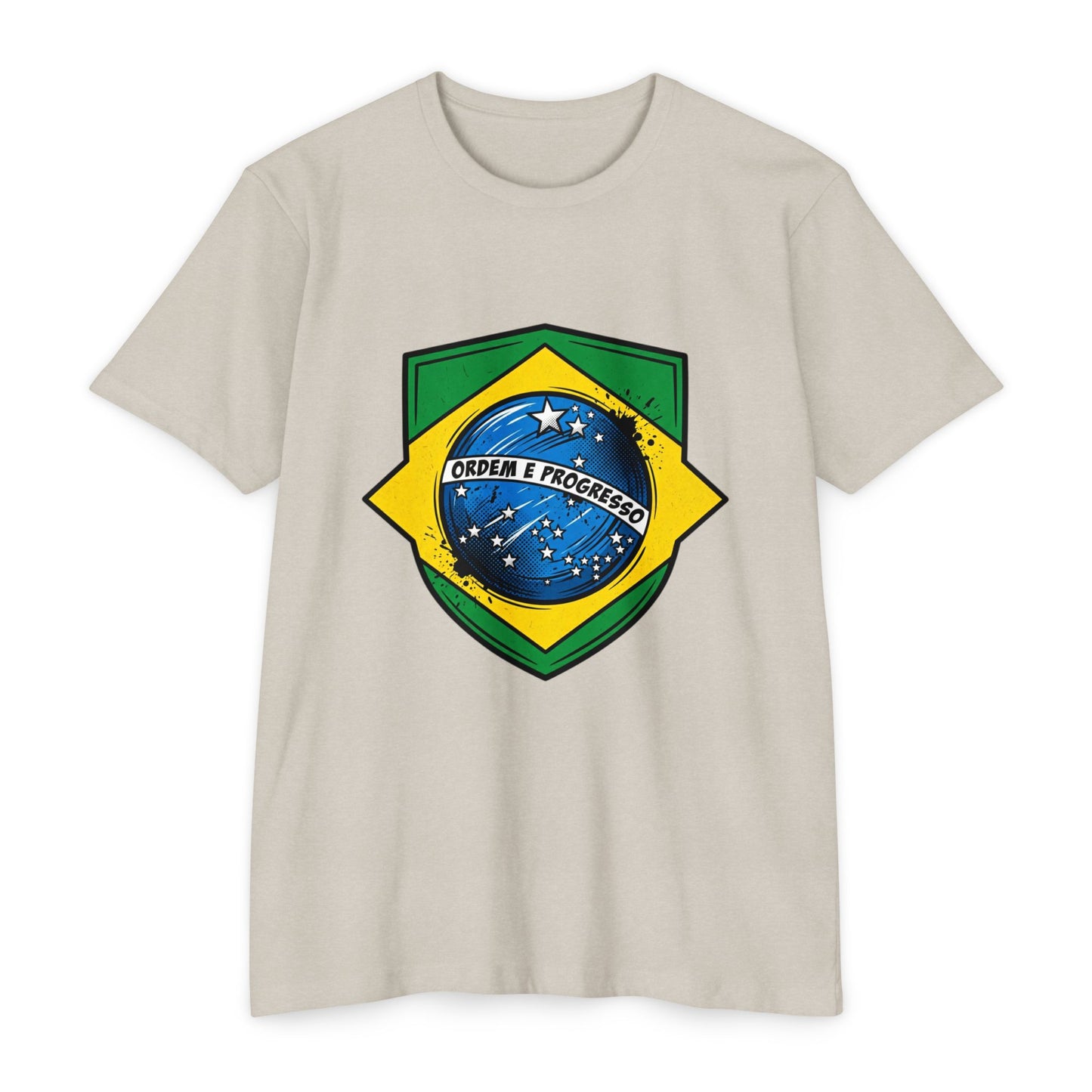 Brazil Flag Crest T-Shirt — Brazilian Soccer/Patriot Pride Tee