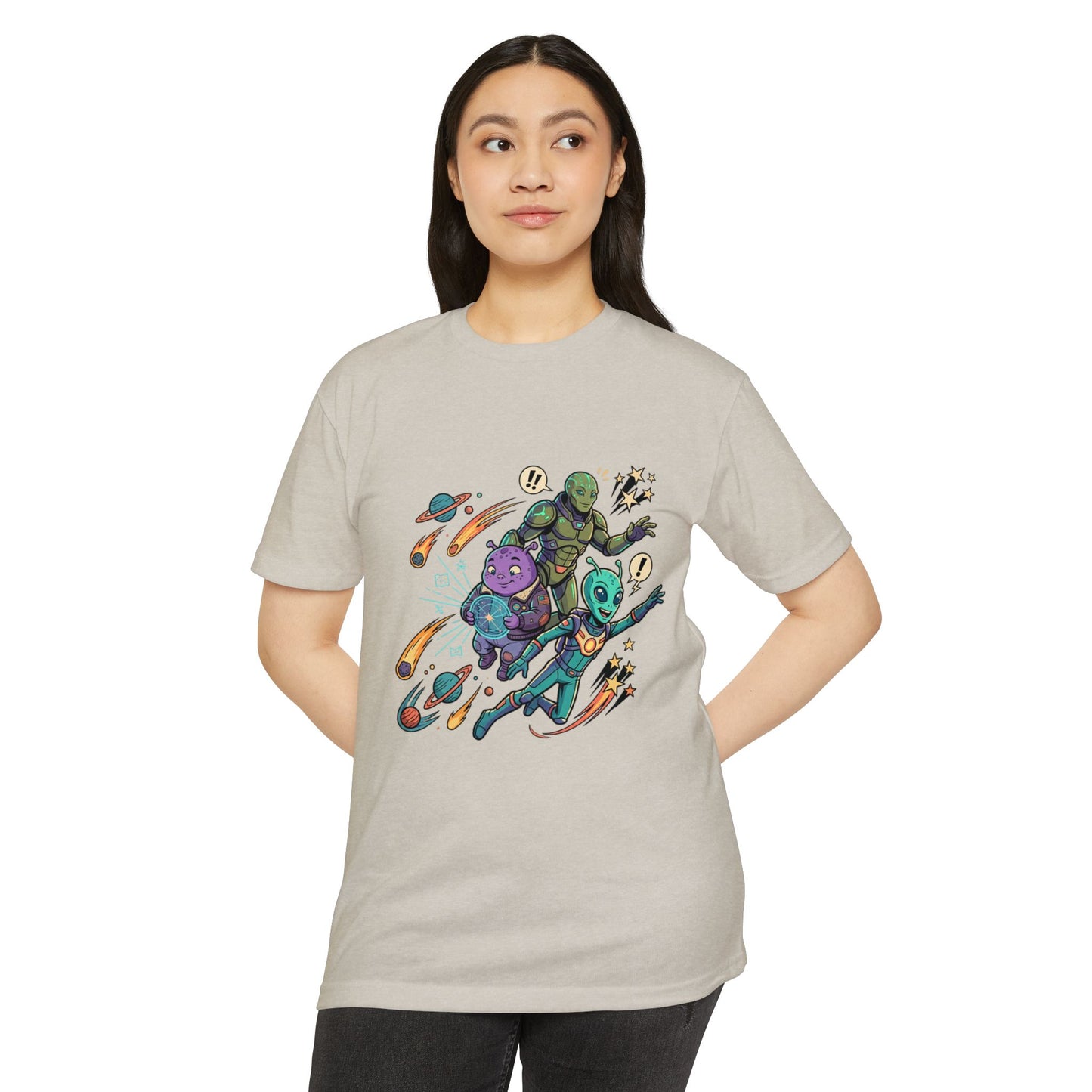 Alien Skate Crew T-Shirt — Retro Space Skateboarding Graphic Tee