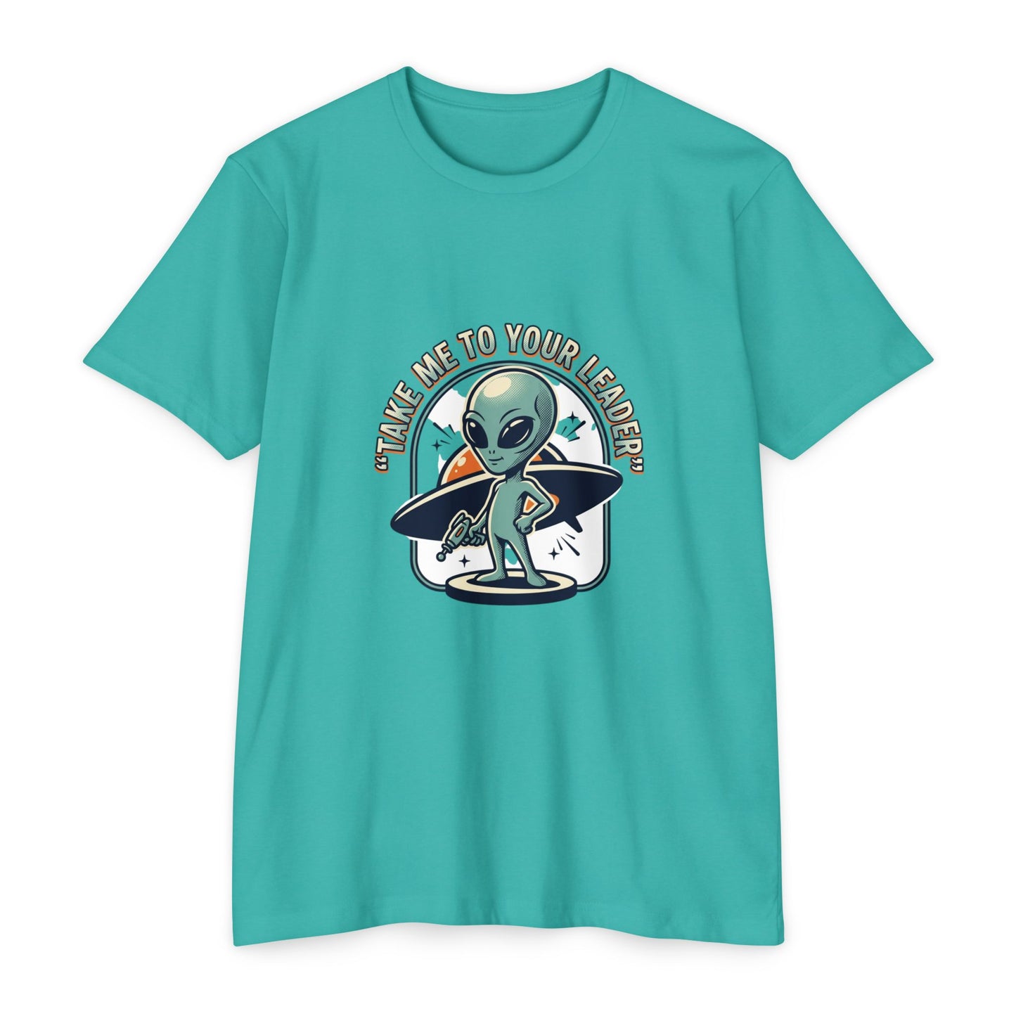 Alien Surfer T-Shirt — "Take Me to Your Leader" Graphic Tee