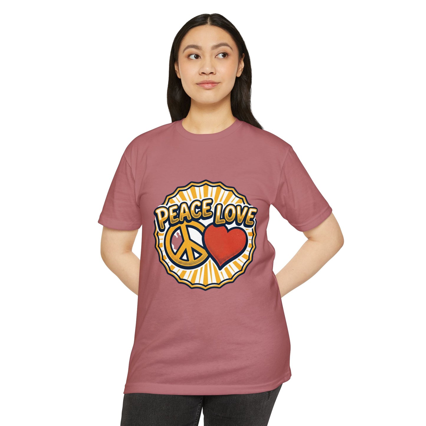 Peace Love Heart T-Shirt – Retro 70s Peace Sign Tee