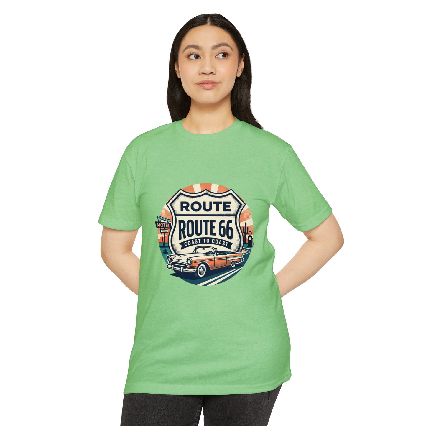 Route 66 Vintage Car T-Shirt — Classic Road Trip Retro Tee