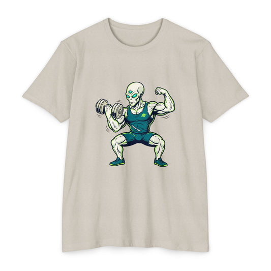 Alien Weightlifter Gym T-Shirt — Fitness Workout Tee