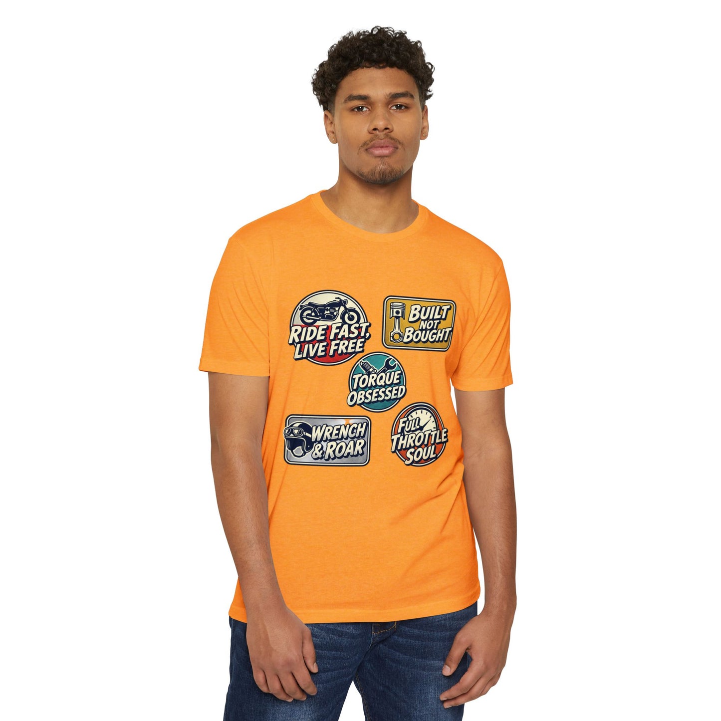 Built Not Bought Vintage Motorcycle Badge T-Shirt