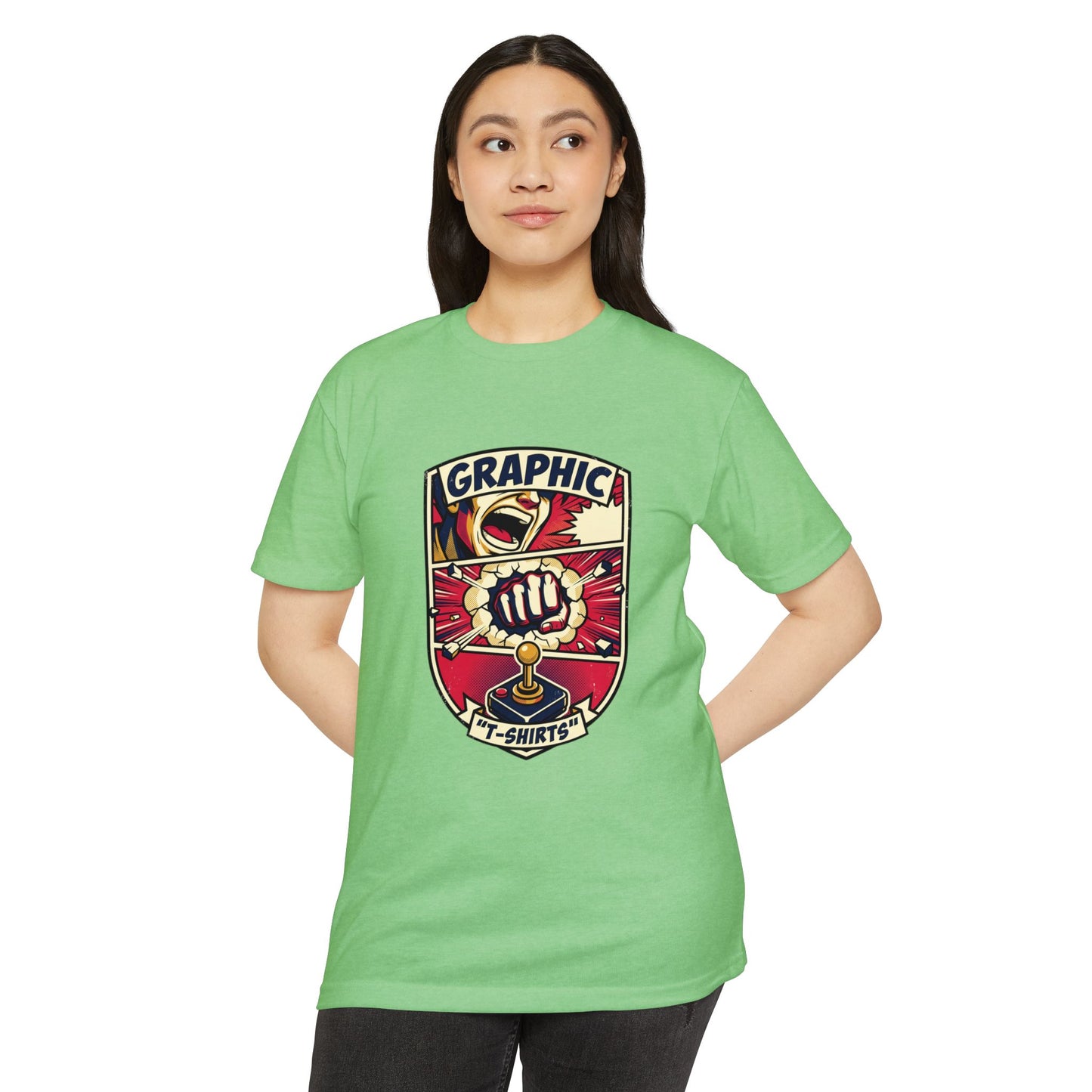 Vintage Gamer Logo T-Shirt — Fist & Joystick Retro Graphic Tee