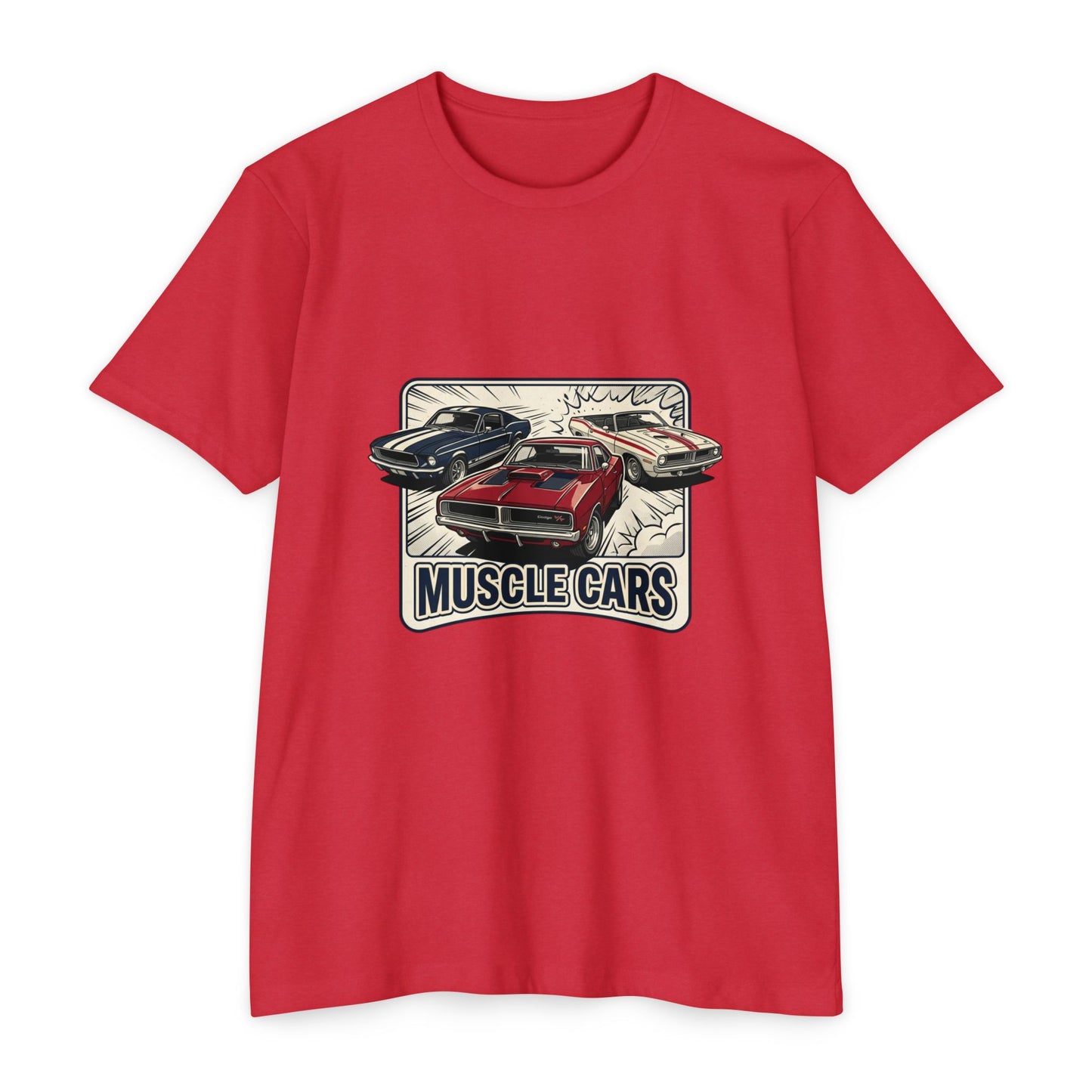 Retro Muscle Cars Graphic T-Shirt — Vintage Hot Rod Design