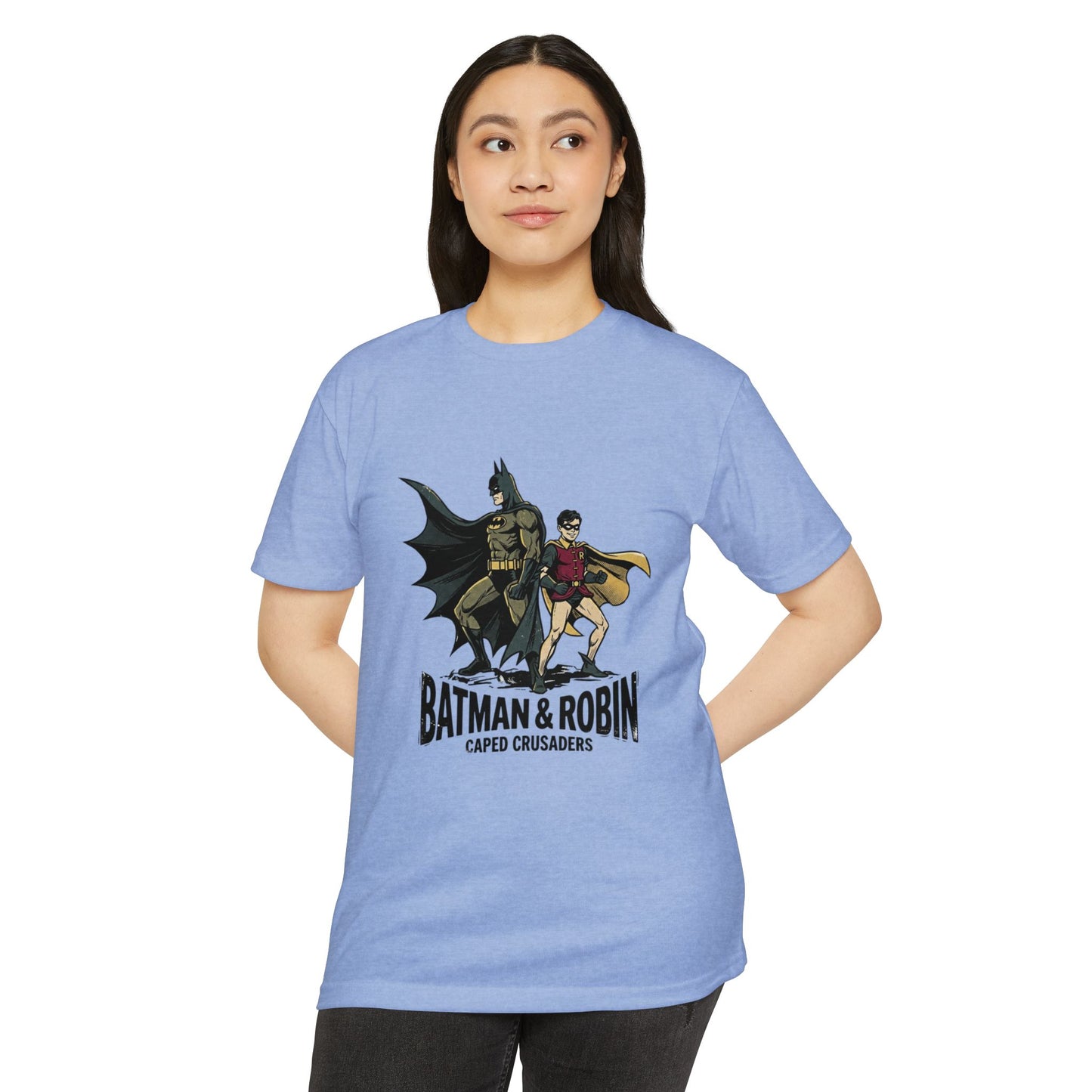 Batman & Robin Caped Crusaders Vintage Superhero T-Shirt