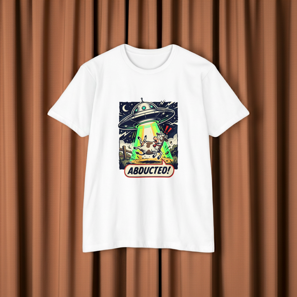 Abducted! Alien UFO Retro Sci‑Fi Graphic T-Shirt