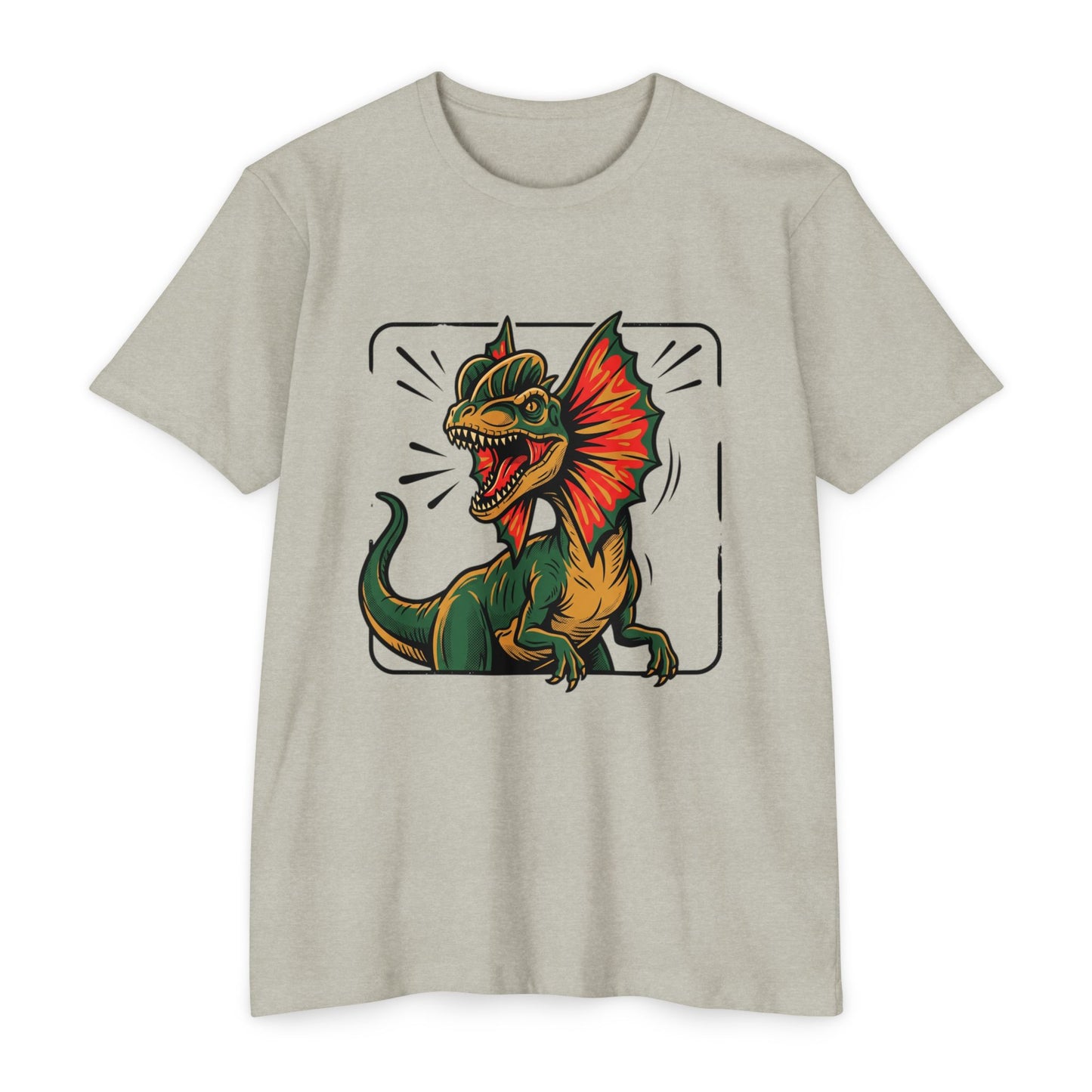 Frilled Lizard Dino Tee — Colorful Frill Graphic T-Shirt