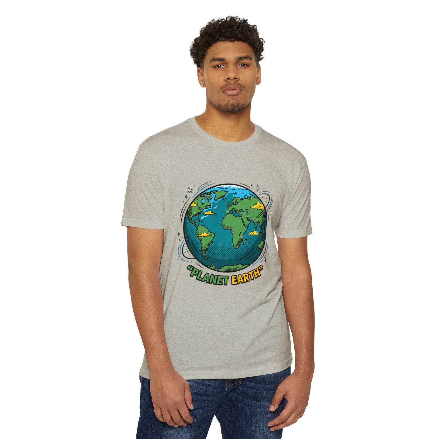 Retro Planet Earth Graphic T-Shirt — Vintage Earth Illustration Tee