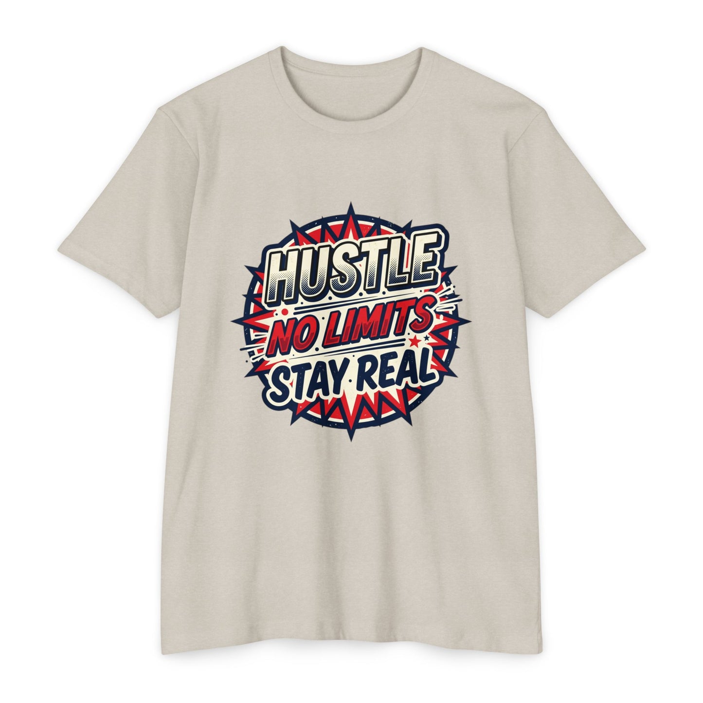 Hustle No Limits Stay Real Graphic T-Shirt
