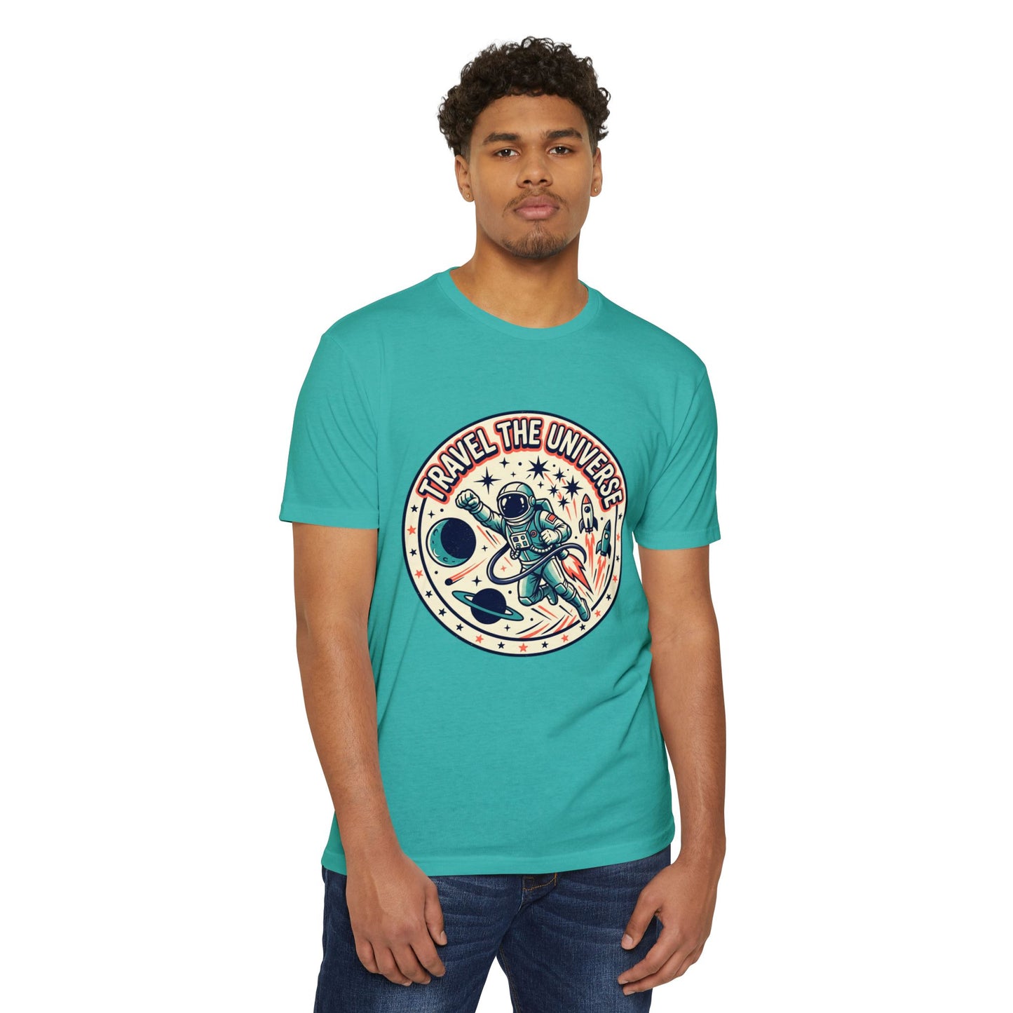 Travel the Universe Astronaut Retro Space T-Shirt
