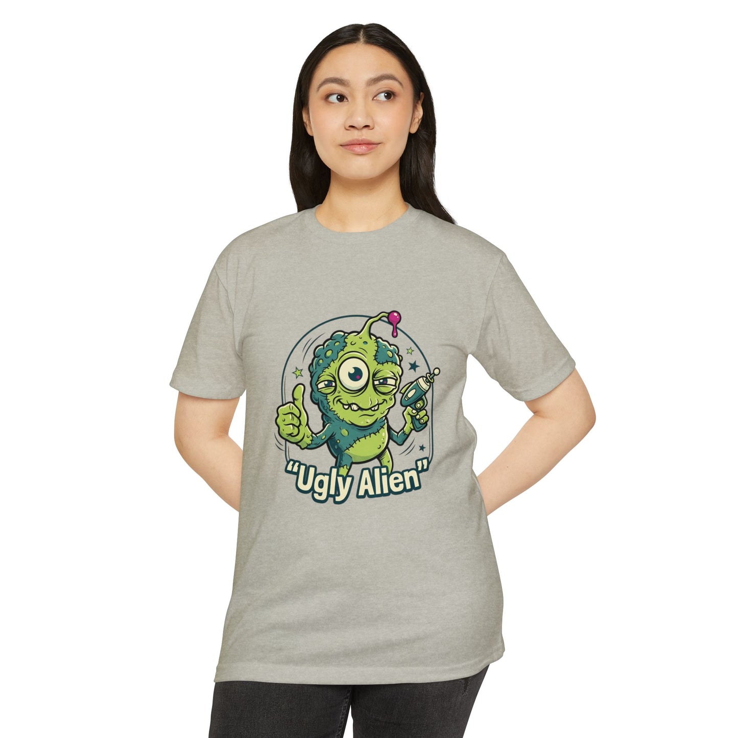 Ugly Alien Retro Cartoon Space Creature T-Shirt