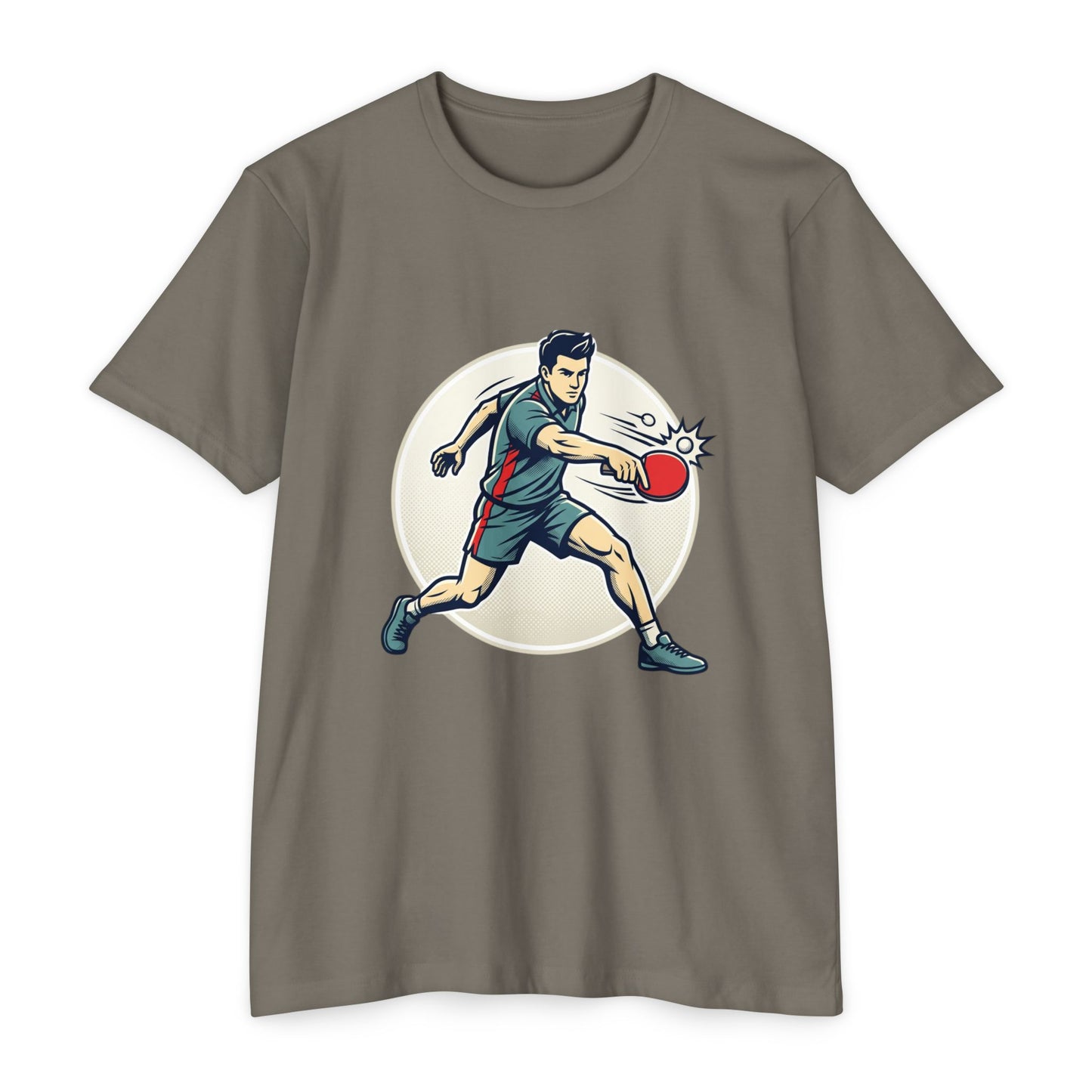 Table Tennis Player Illustration T-Shirt — Ping Pong Athlete Graphic Tee