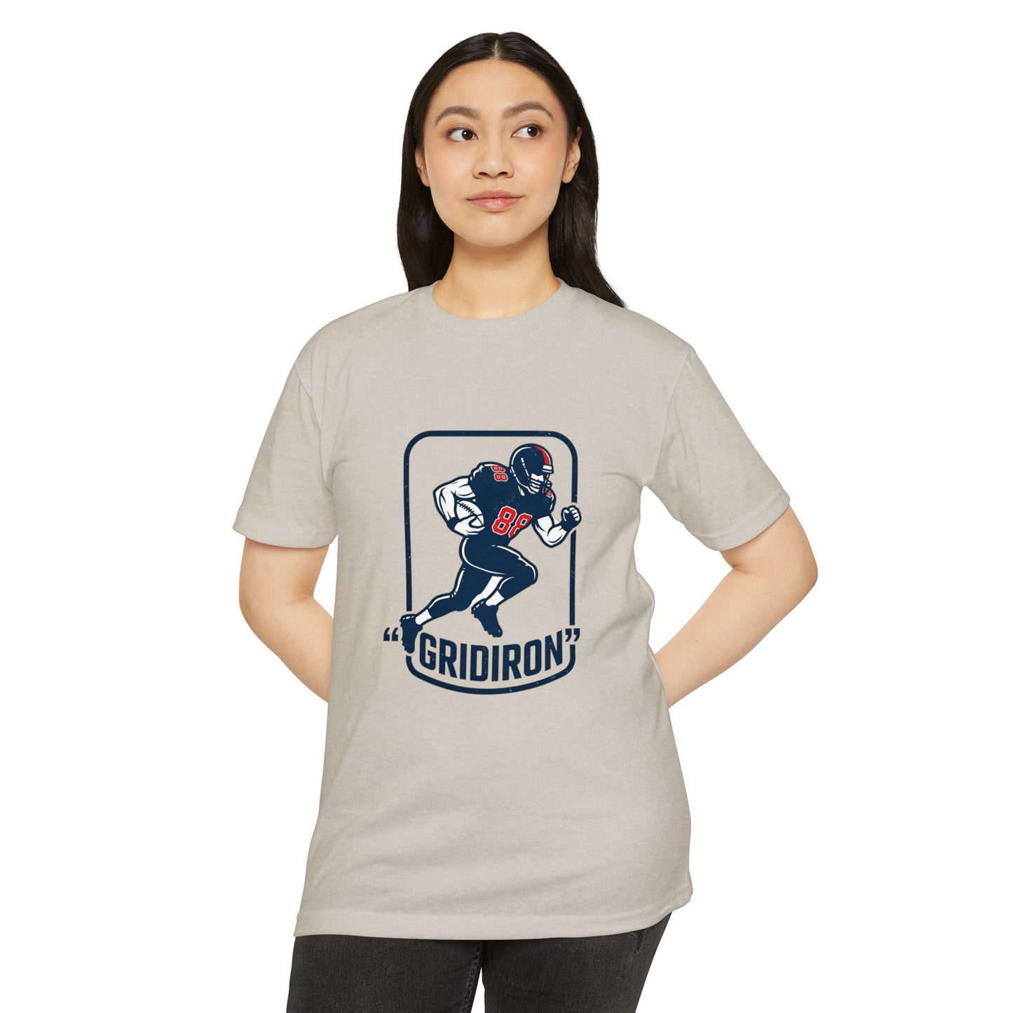 Gridiron Football Player T-Shirt — Retro Helmet Design