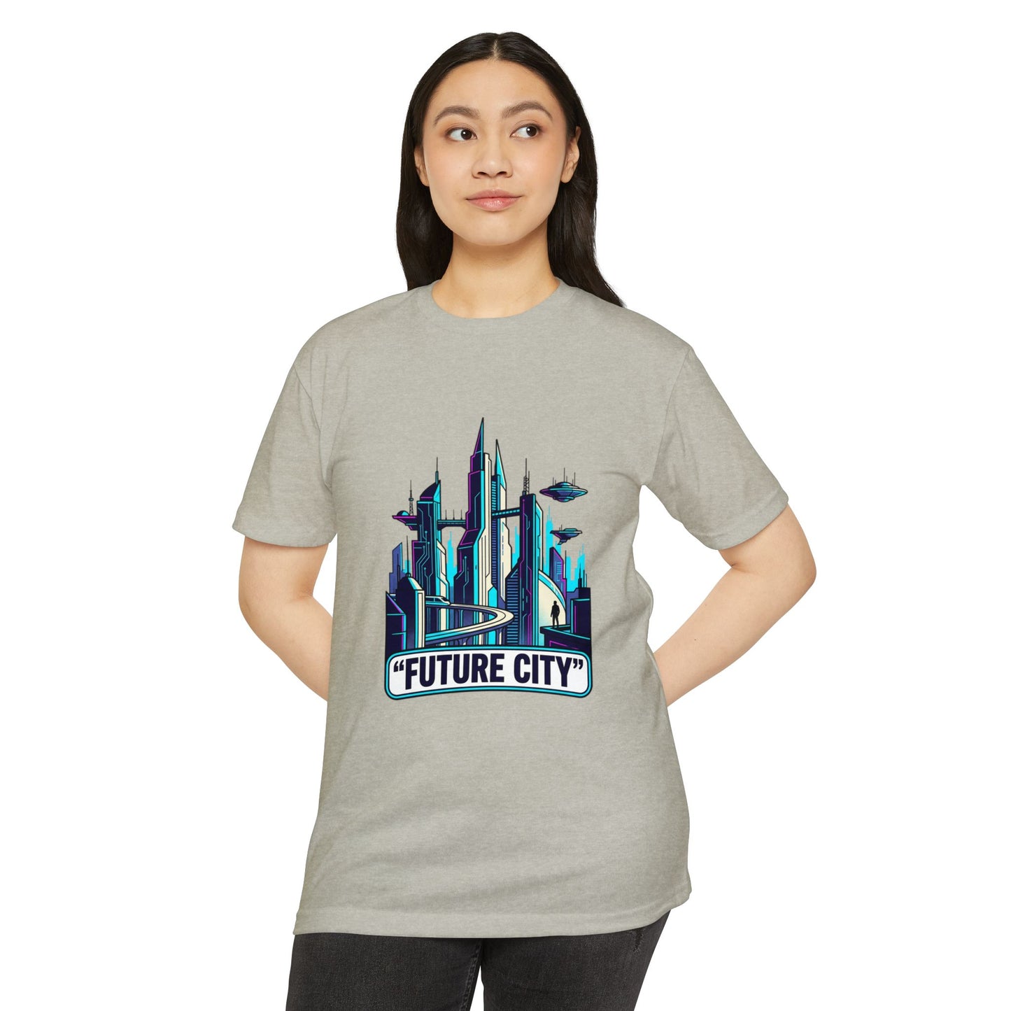 Future City Retro Futuristic Skyline T-Shirt