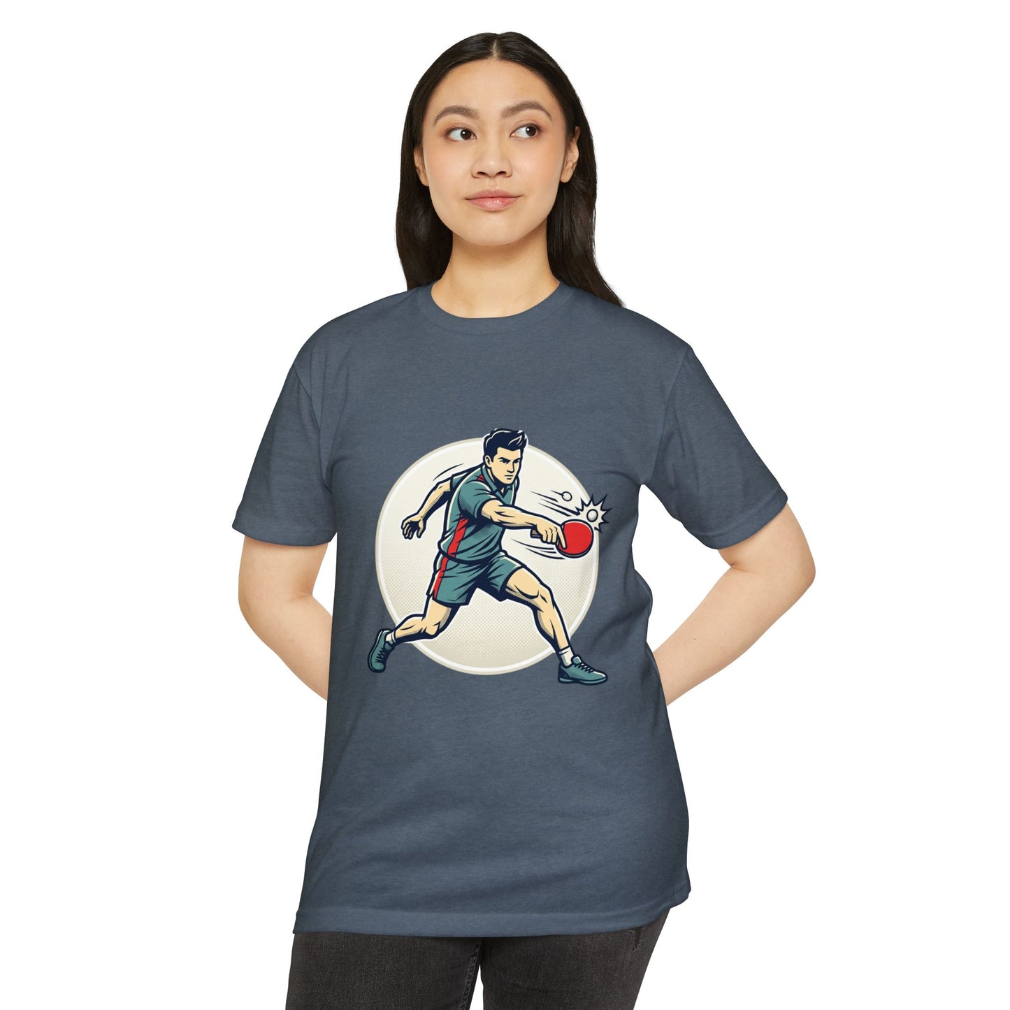 Table Tennis Player Illustration T-Shirt — Ping Pong Athlete Graphic Tee