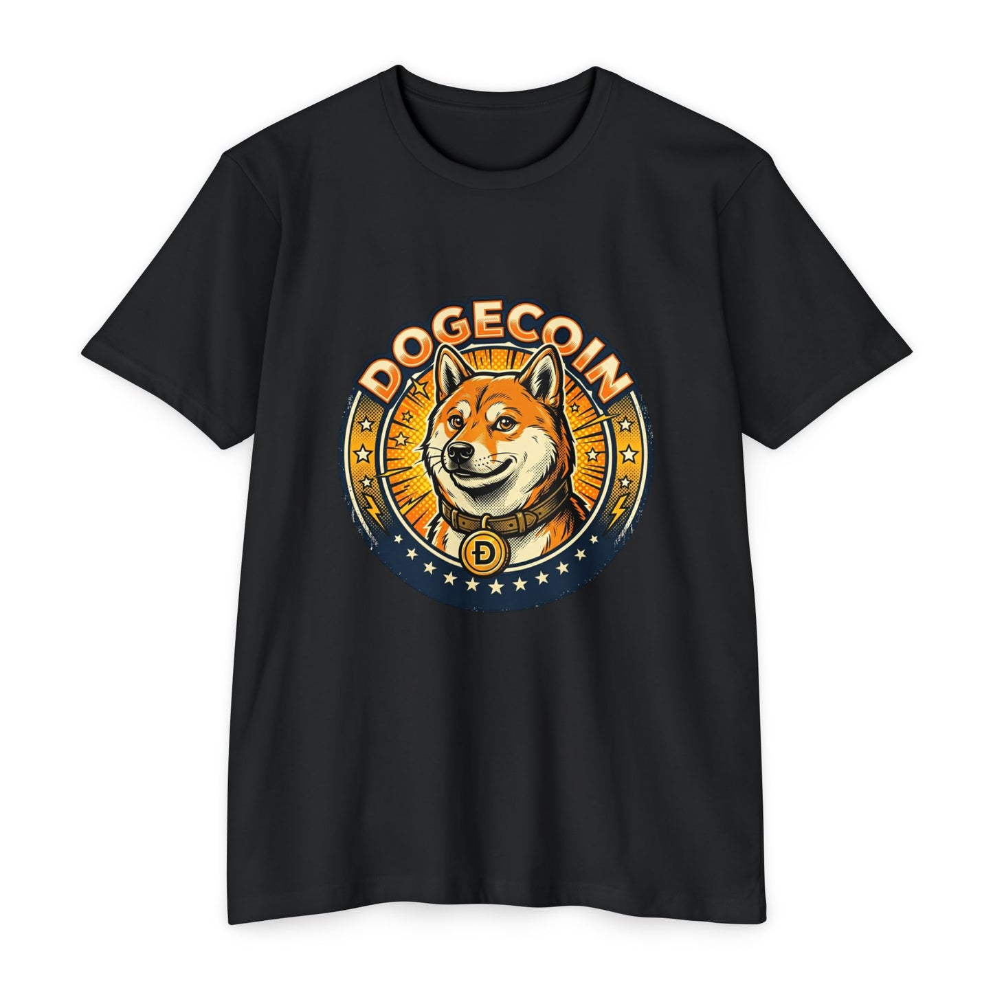 Dogecoin Coin Logo T‑Shirt — Retro Shiba Inu Crypto Tee
