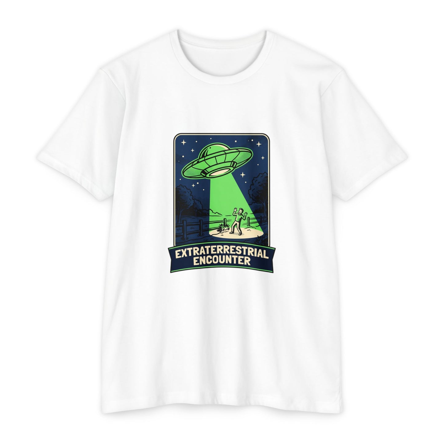 Alien Abduction T-Shirt — “Extraterrestrial Encounter” Vintage UFO Graphic