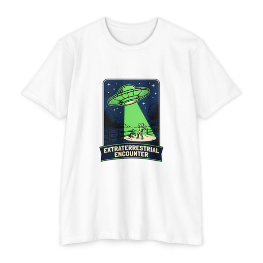 Alien Abduction T-Shirt — “Extraterrestrial Encounter” Vintage UFO Graphic