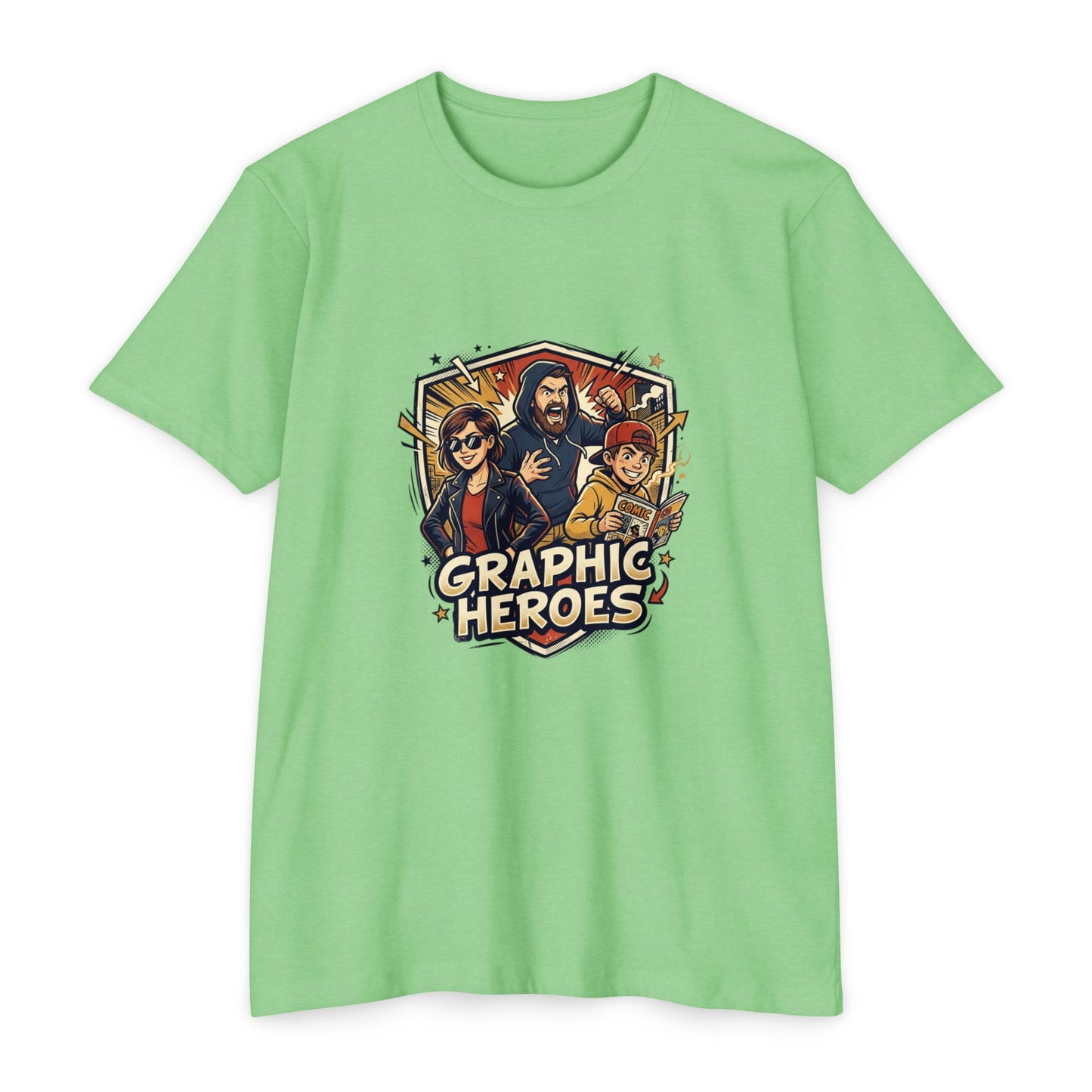 Retro Comic Heroes T-Shirt — Graphic Crew Tee