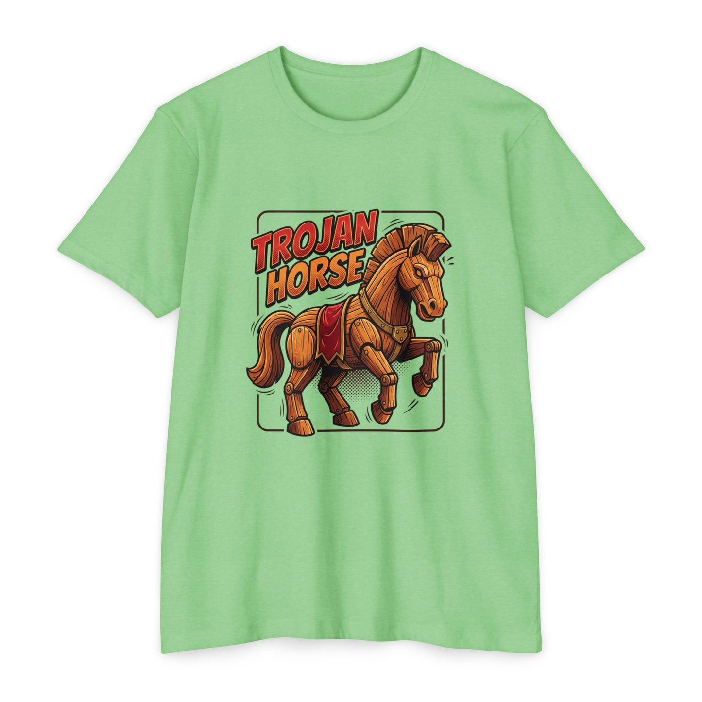 Trojan Horse Graphic Tee - Vintage Wooden Horse Illustration T-Shirt
