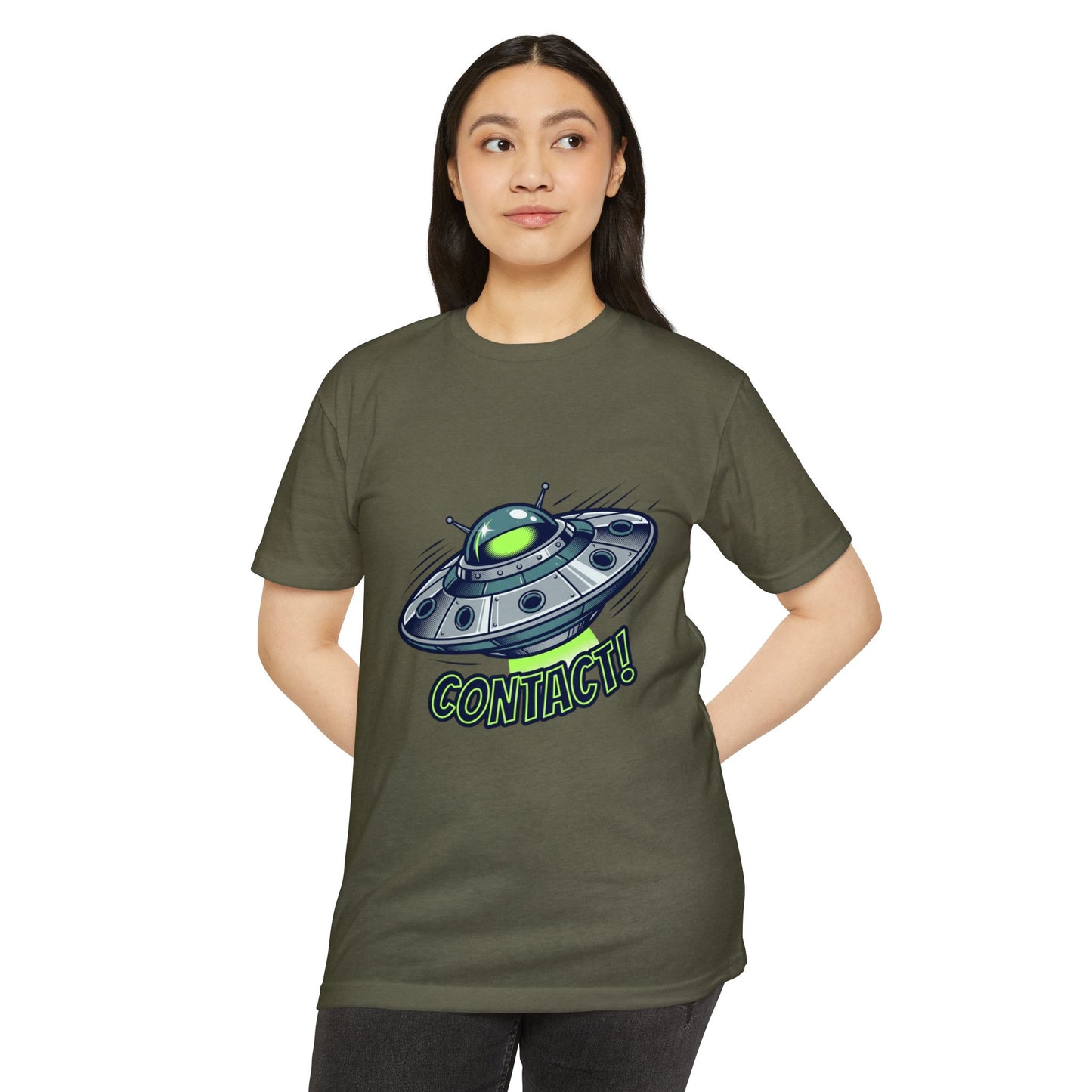 UFO Contact T-Shirt — Alien Spaceship Graphic Tee