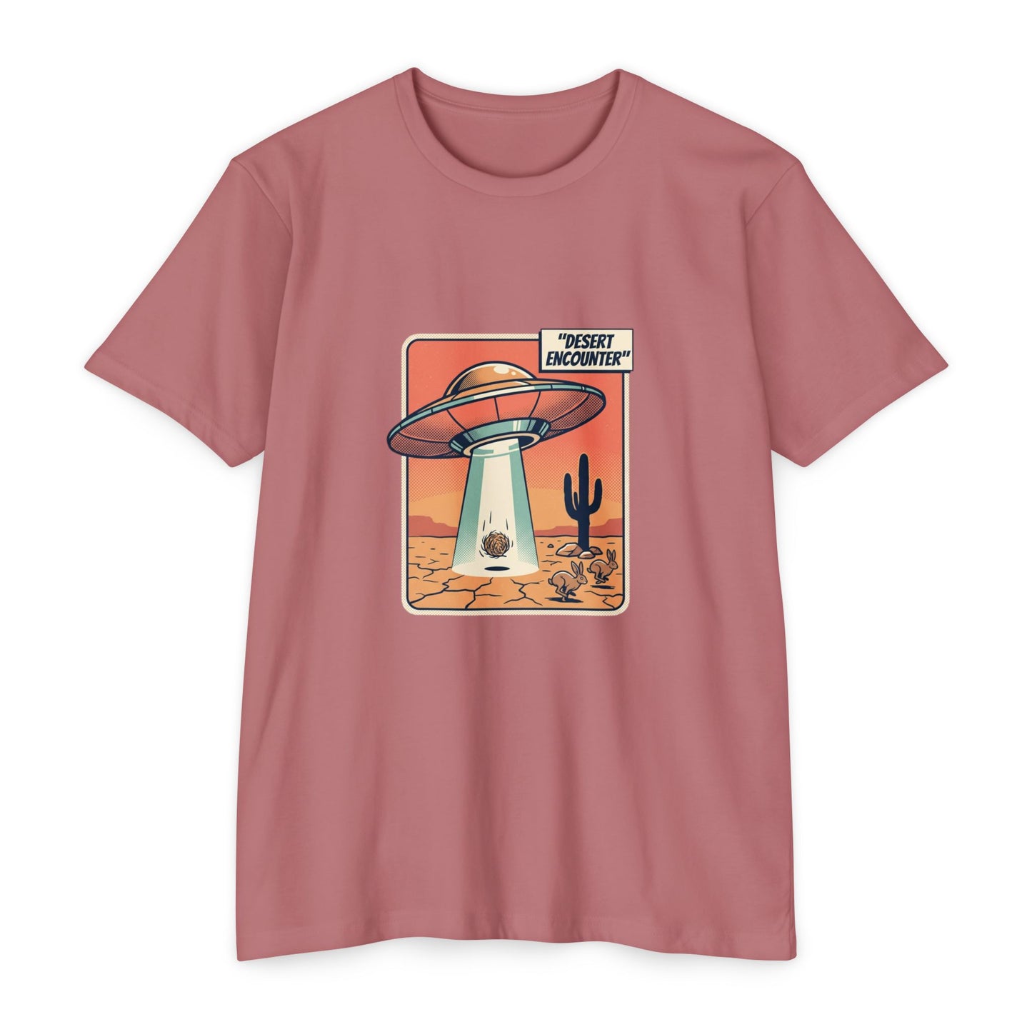 Desert Encounter T-Shirt – Retro UFO Alien Abduction Tee