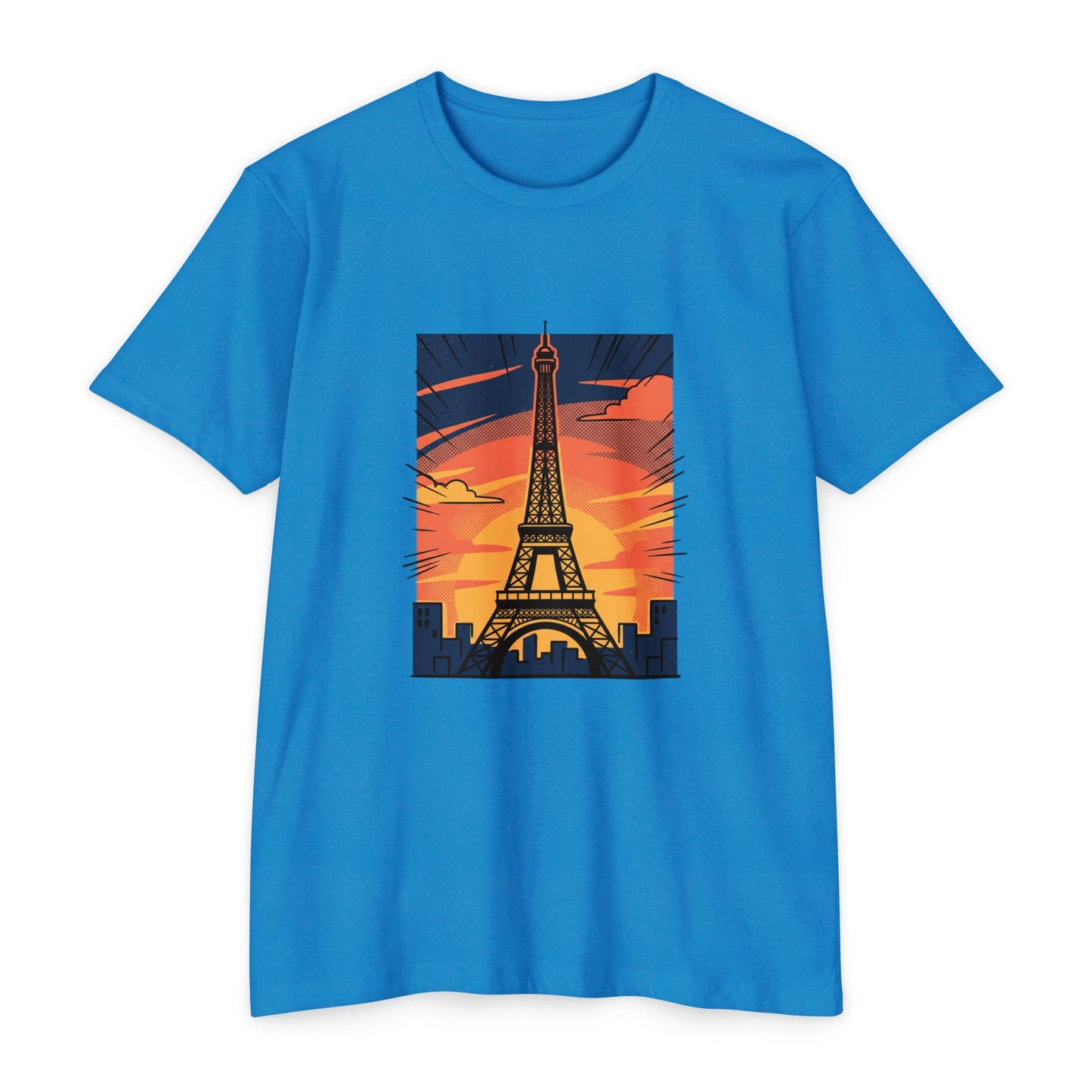Vintage Paris Eiffel Tower Sunset T‑Shirt