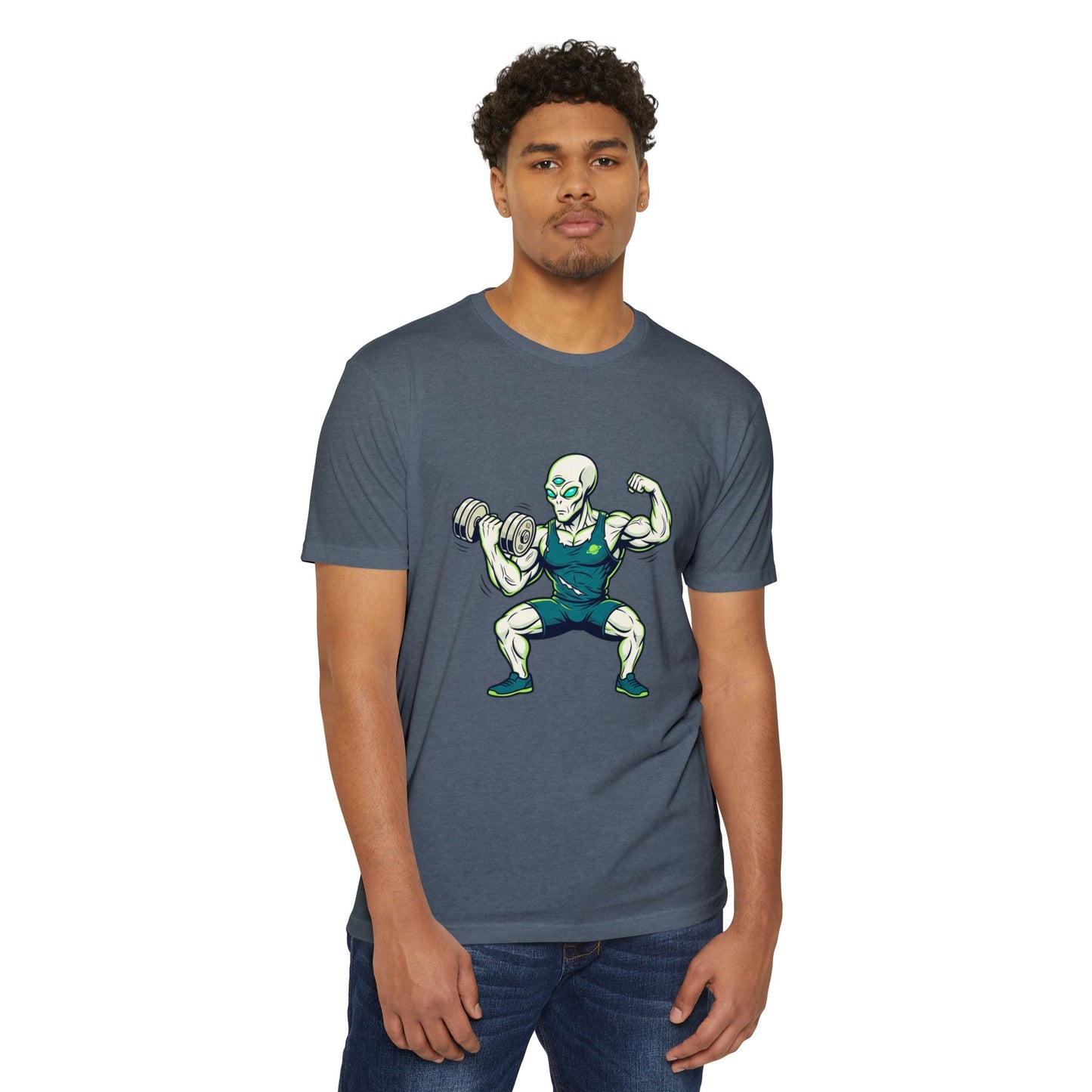 Alien Weightlifter Gym T-Shirt — Fitness Workout Tee