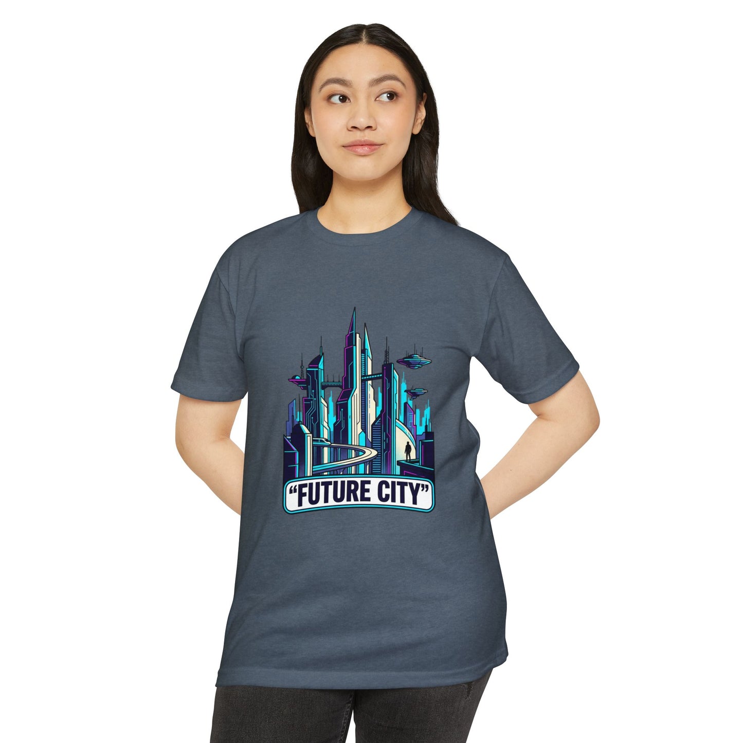 Future City Retro Futuristic Skyline T-Shirt