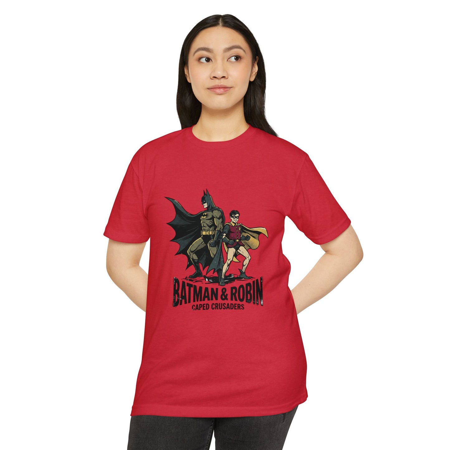 Batman & Robin Caped Crusaders Vintage Superhero T-Shirt