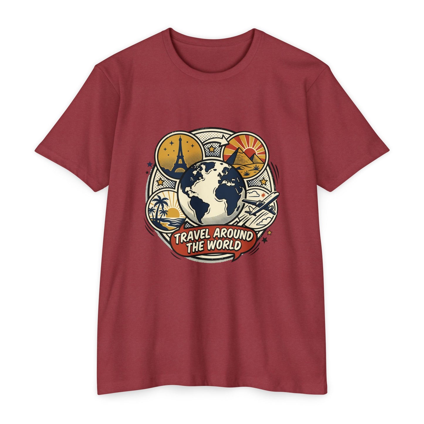 Vintage 'Travel Around The World' Globe Adventure T-Shirt
