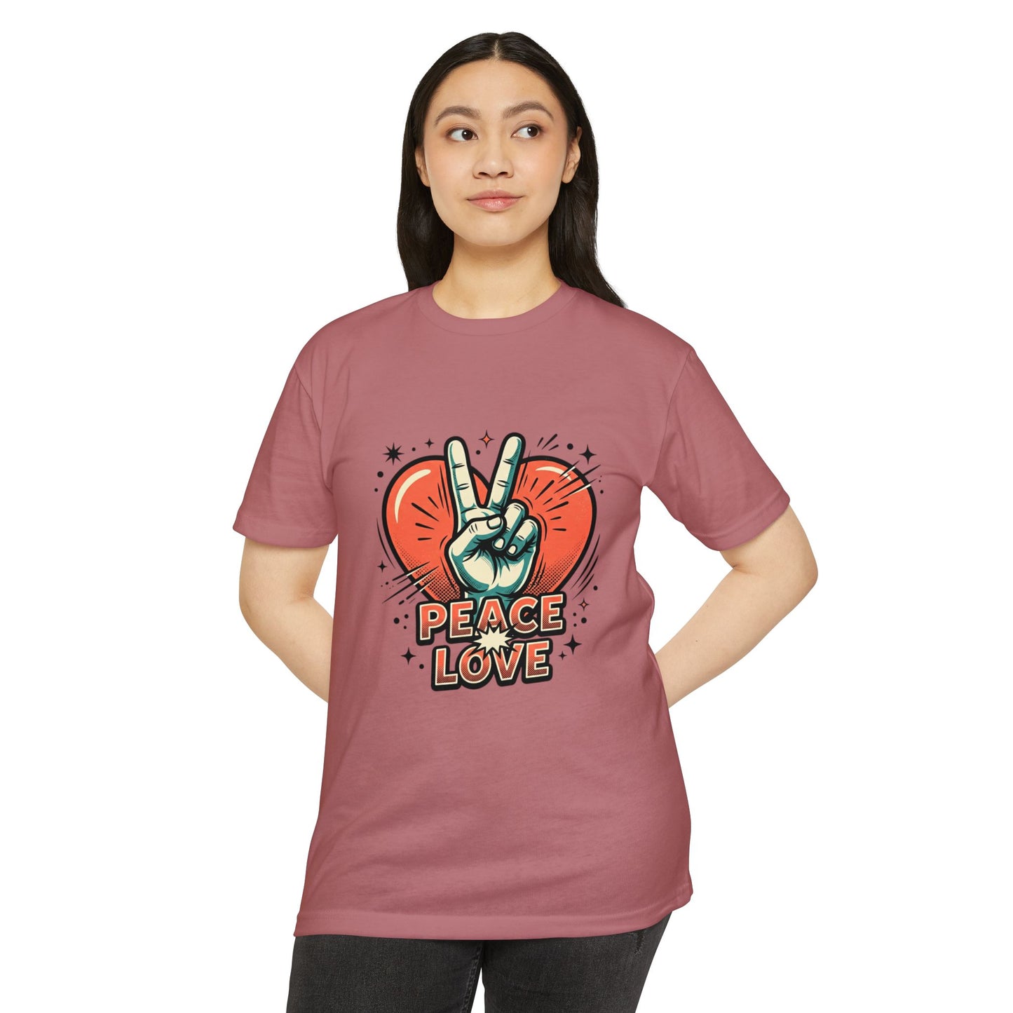 Peace Love Graphic T-Shirt — Retro Vibe Peace Sign Tee