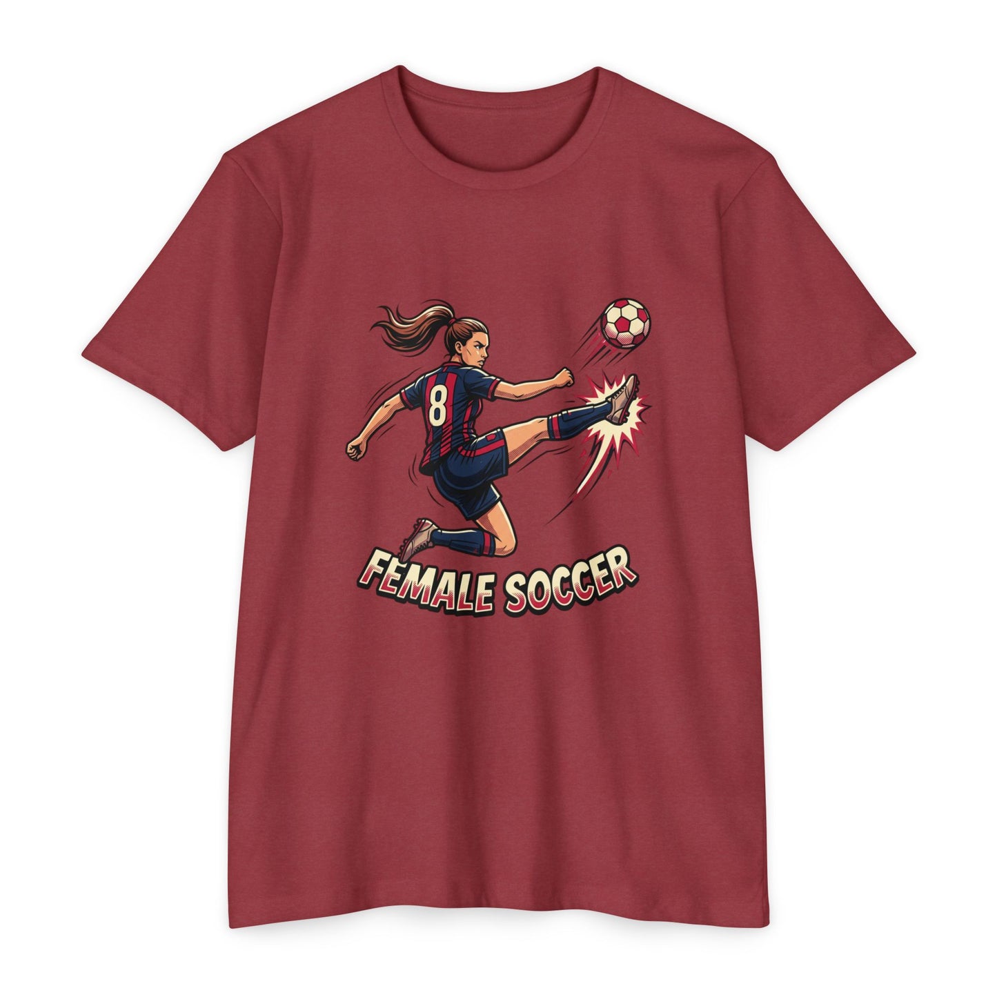 Female Soccer Player Graphic T-Shirt – Women’s Soccer Tee