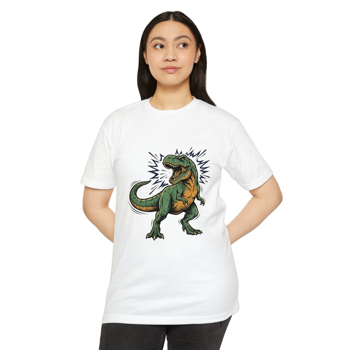 Camiseta — Camiseta retro con ilustración de T-Rex rugiendo
