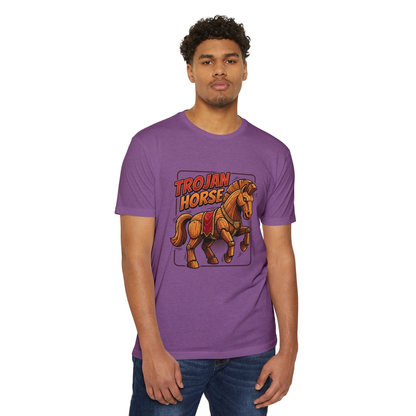 Trojan Horse Graphic Tee - Vintage Wooden Horse Illustration T-Shirt