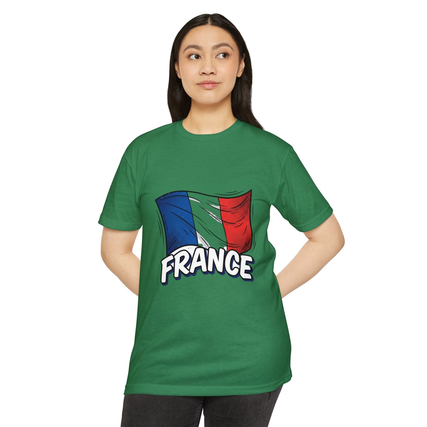 France Flag Retro Waving Tricolor T-Shirt