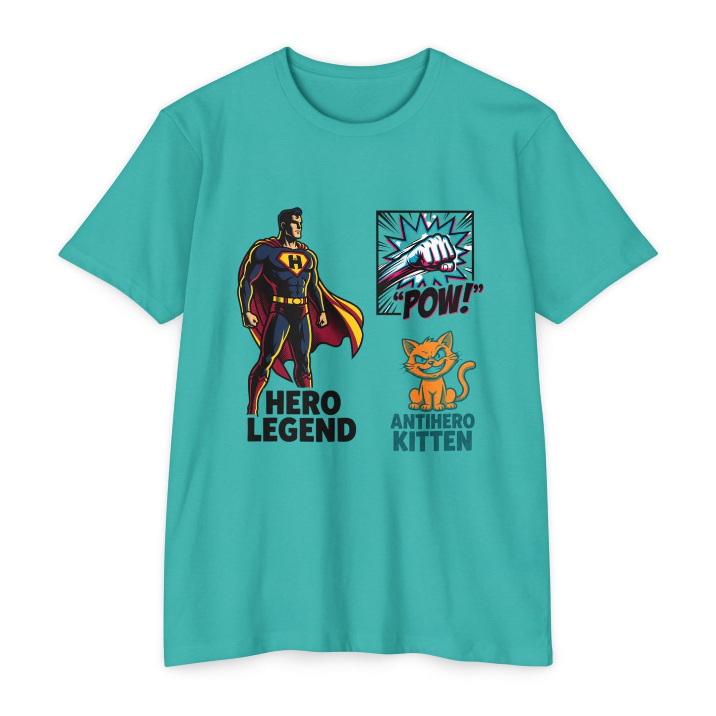 Hero Legend vs Antihero Kitten T-Shirt — Funny Comic Superhero Tee