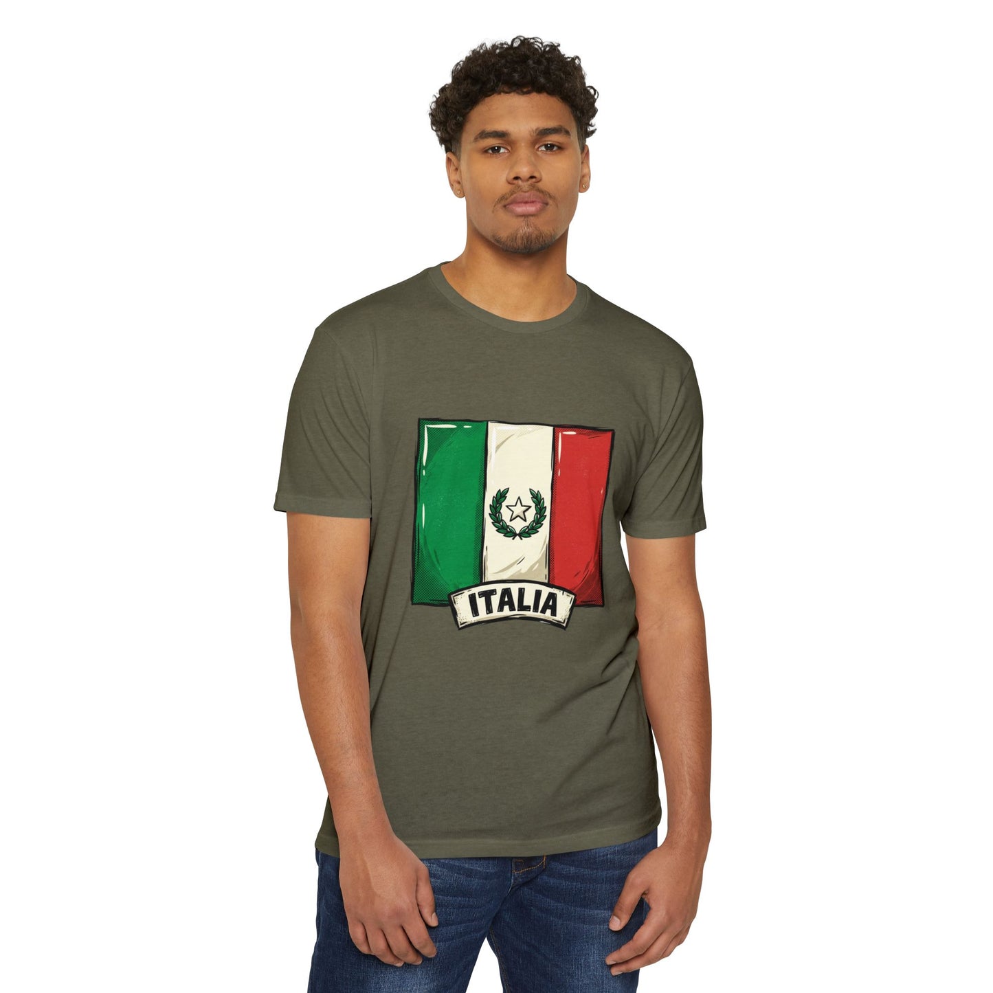 Italian Flag Vintage Crest T-Shirt — Italia Graphic Tee