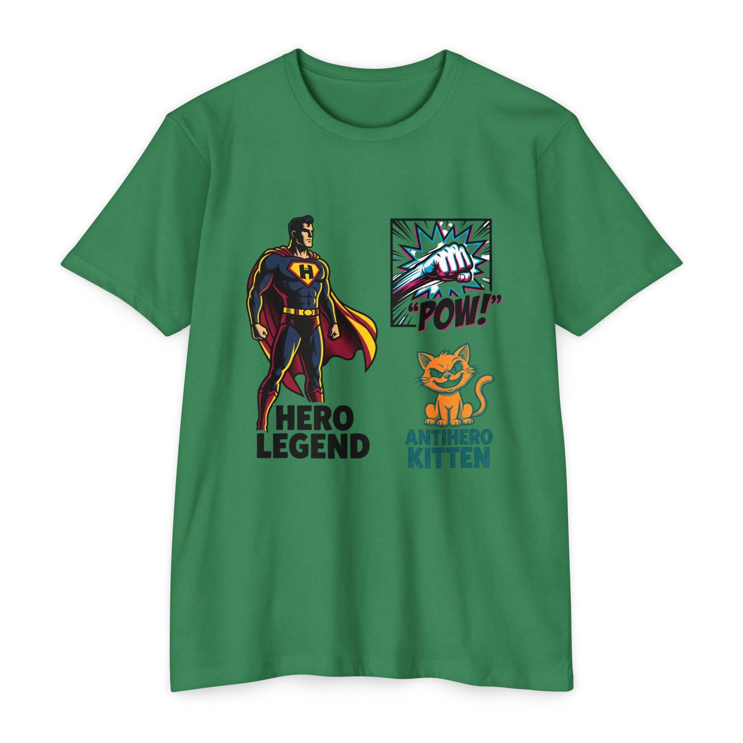 Hero Legend vs Antihero Kitten T-Shirt — Funny Comic Superhero Tee