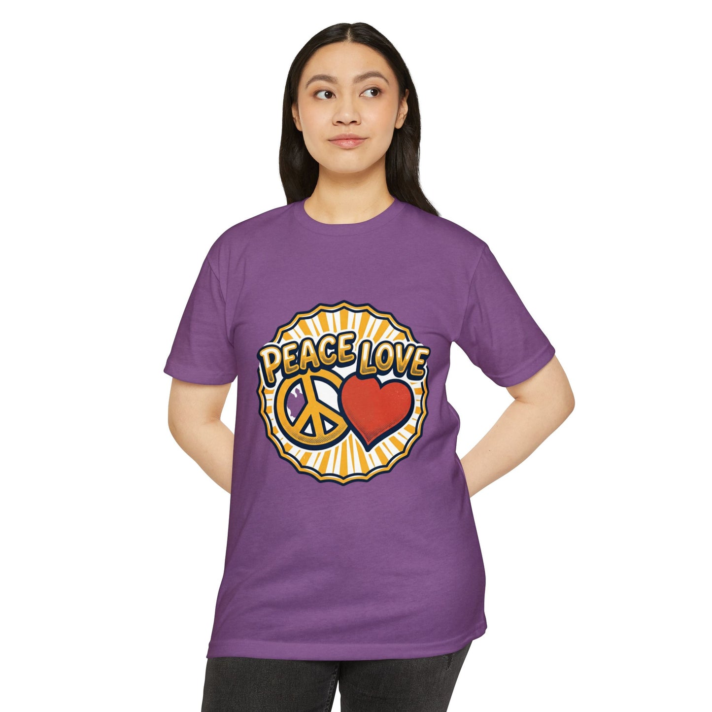 Peace Love Heart T-Shirt – Retro 70s Peace Sign Tee