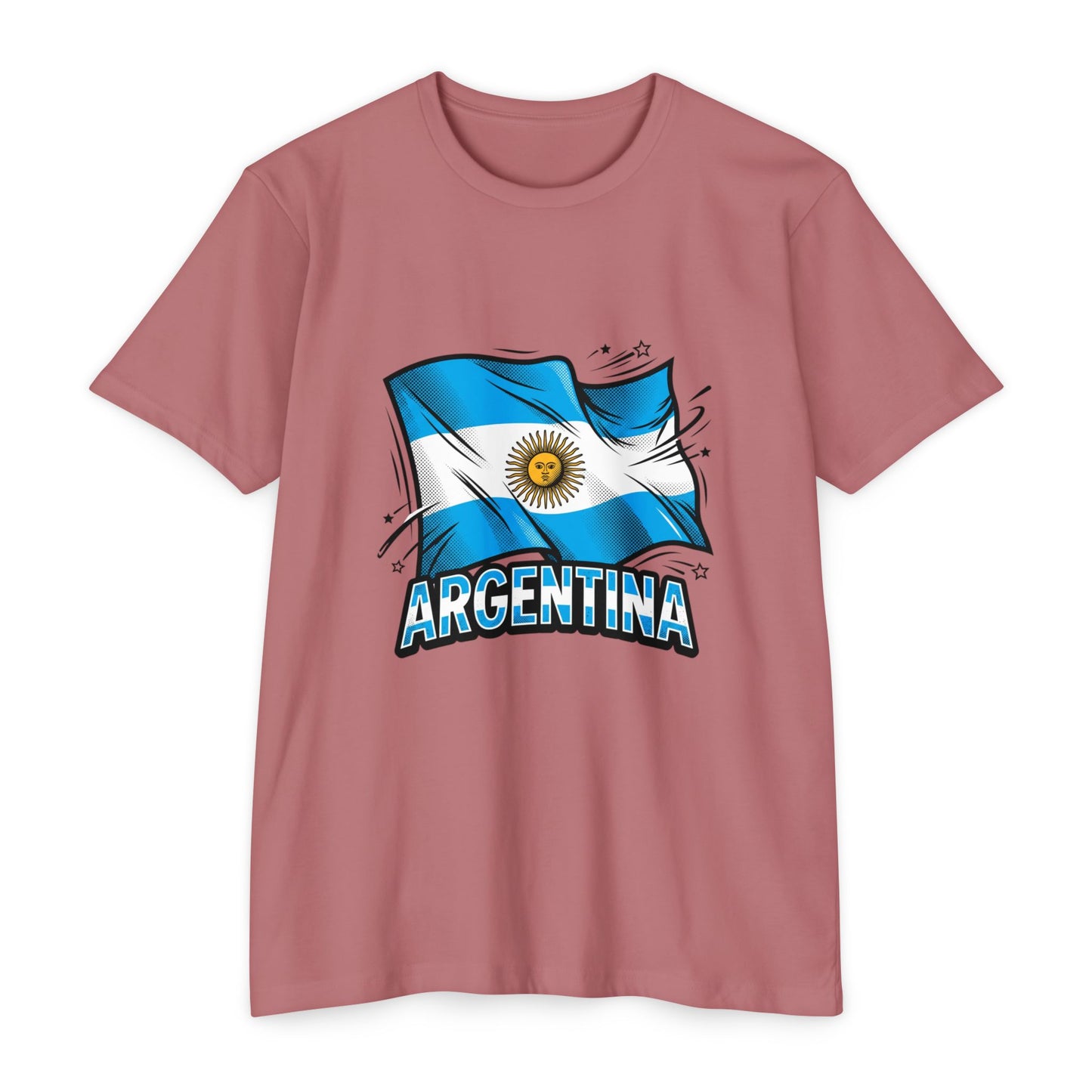 Argentina Flag Waving Graphic T-Shirt