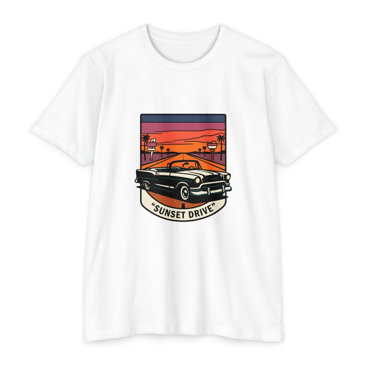 Sunset Drive Vintage Car T-Shirt