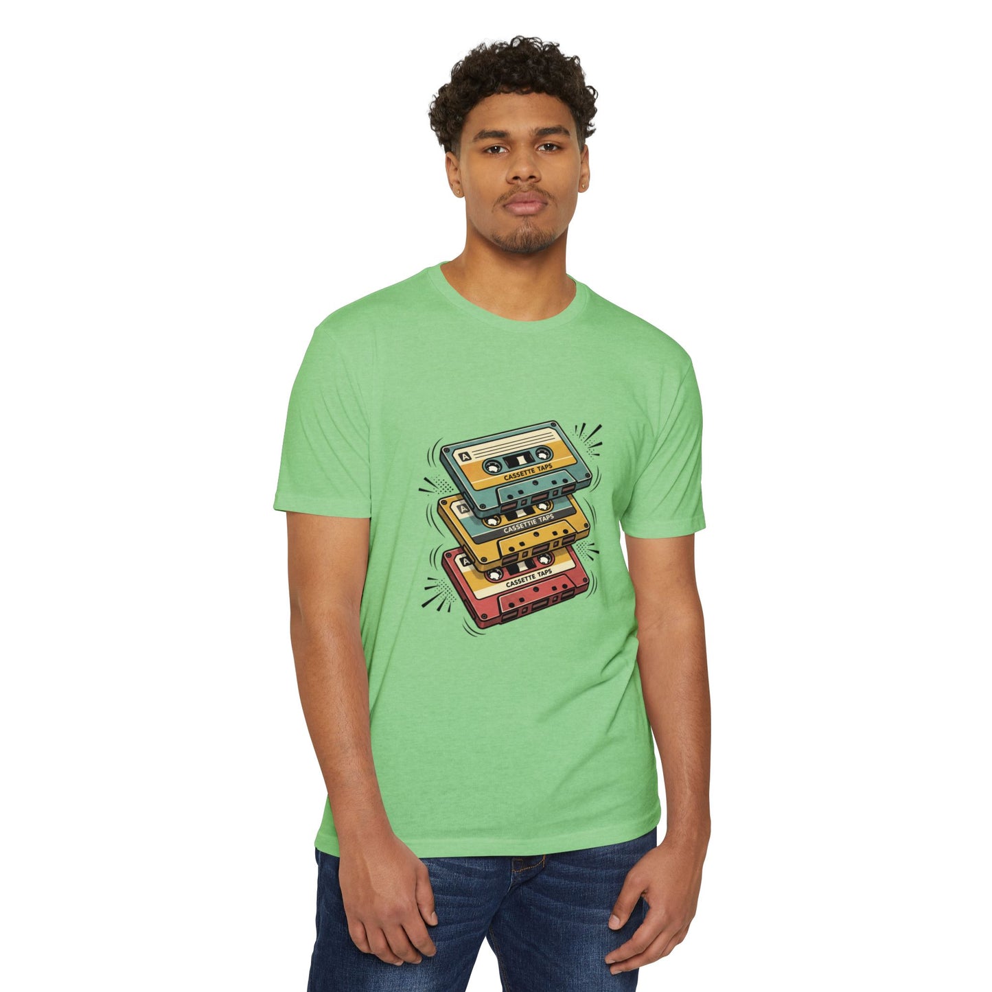 Retro Cassette Stack T-Shirt — Vintage 80s Music Tee
