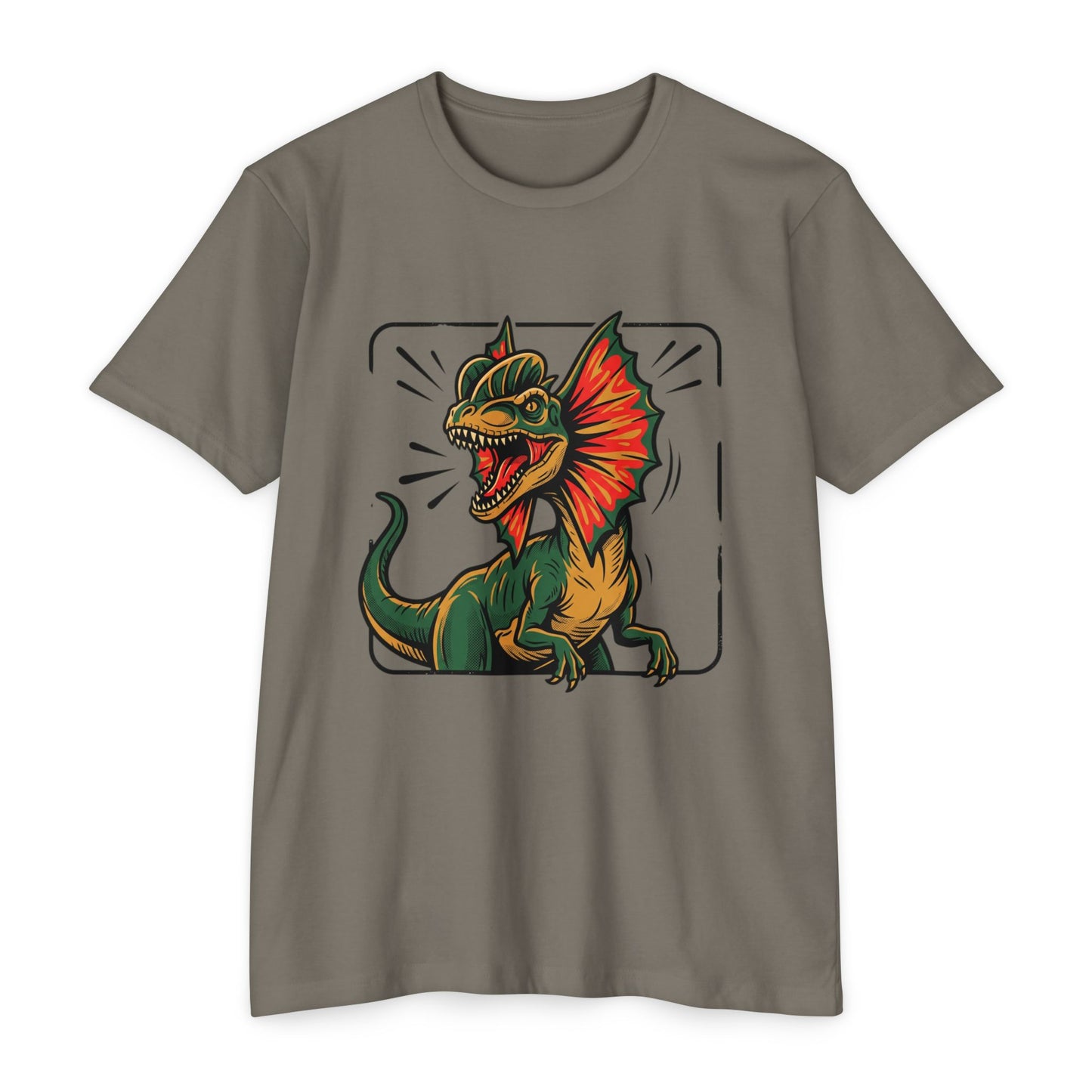 Frilled Lizard Dino Tee — Colorful Frill Graphic T-Shirt