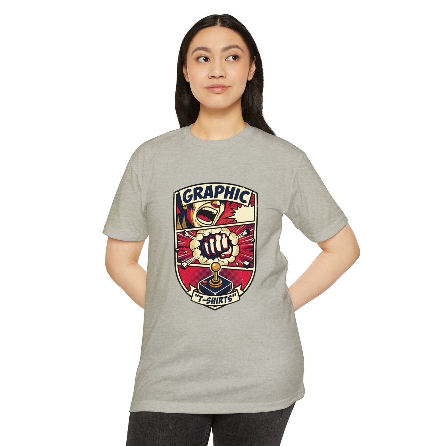 Vintage Gamer Logo T-Shirt — Fist & Joystick Retro Graphic Tee
