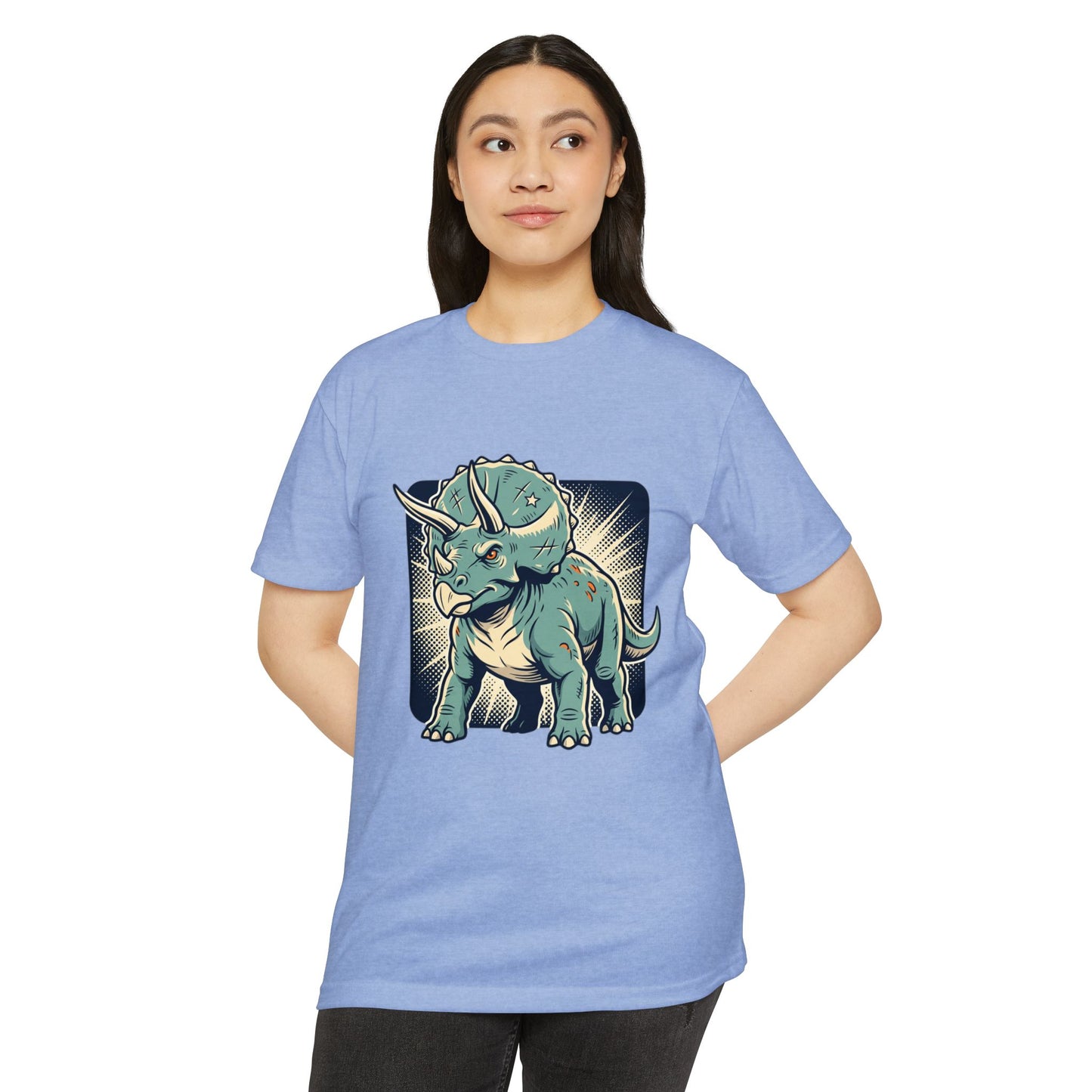 Retro Triceratops Graphic T-Shirt — Vintage Dino Illustration Tee
