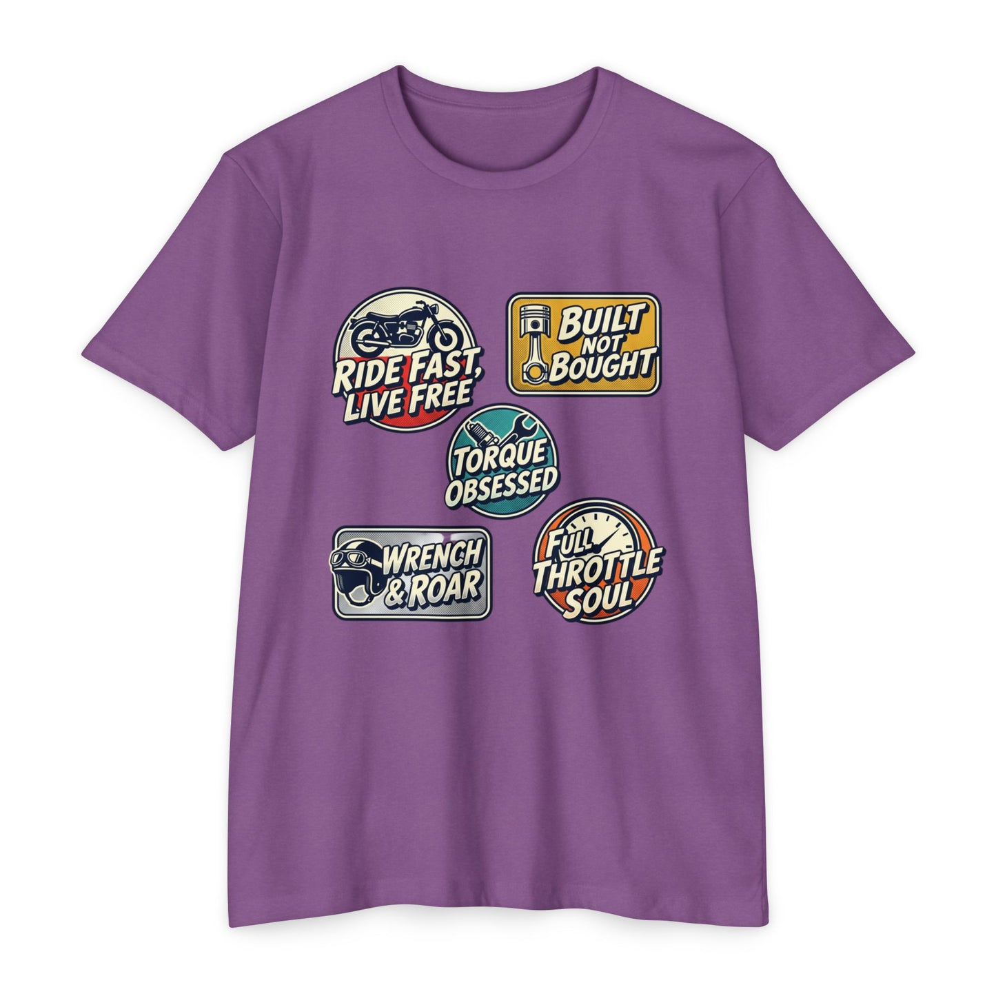 Built Not Bought Vintage Motorcycle Badge T-Shirt