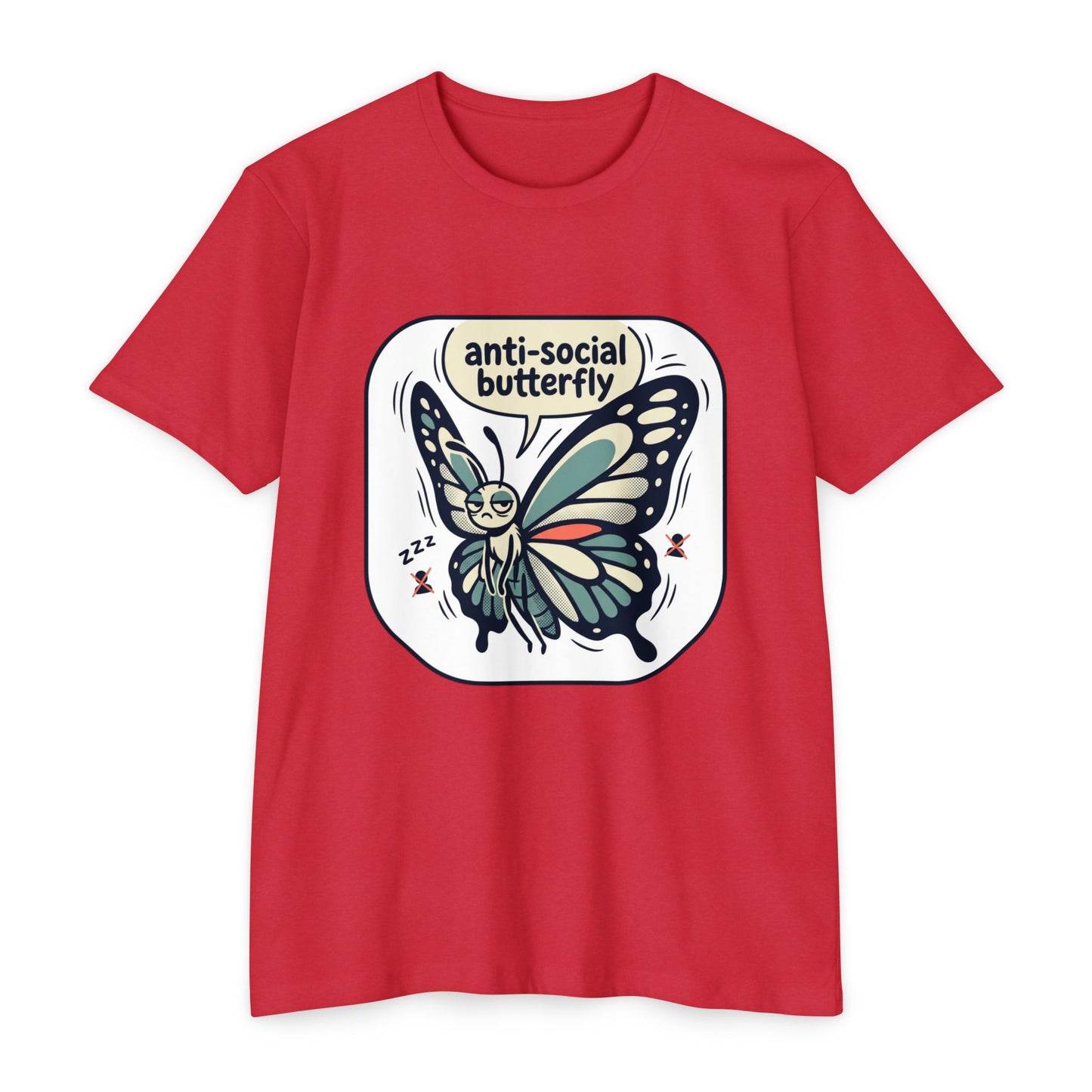 Anti-Social Butterfly T-Shirt — Cute Lazy Butterfly Graphic Tee