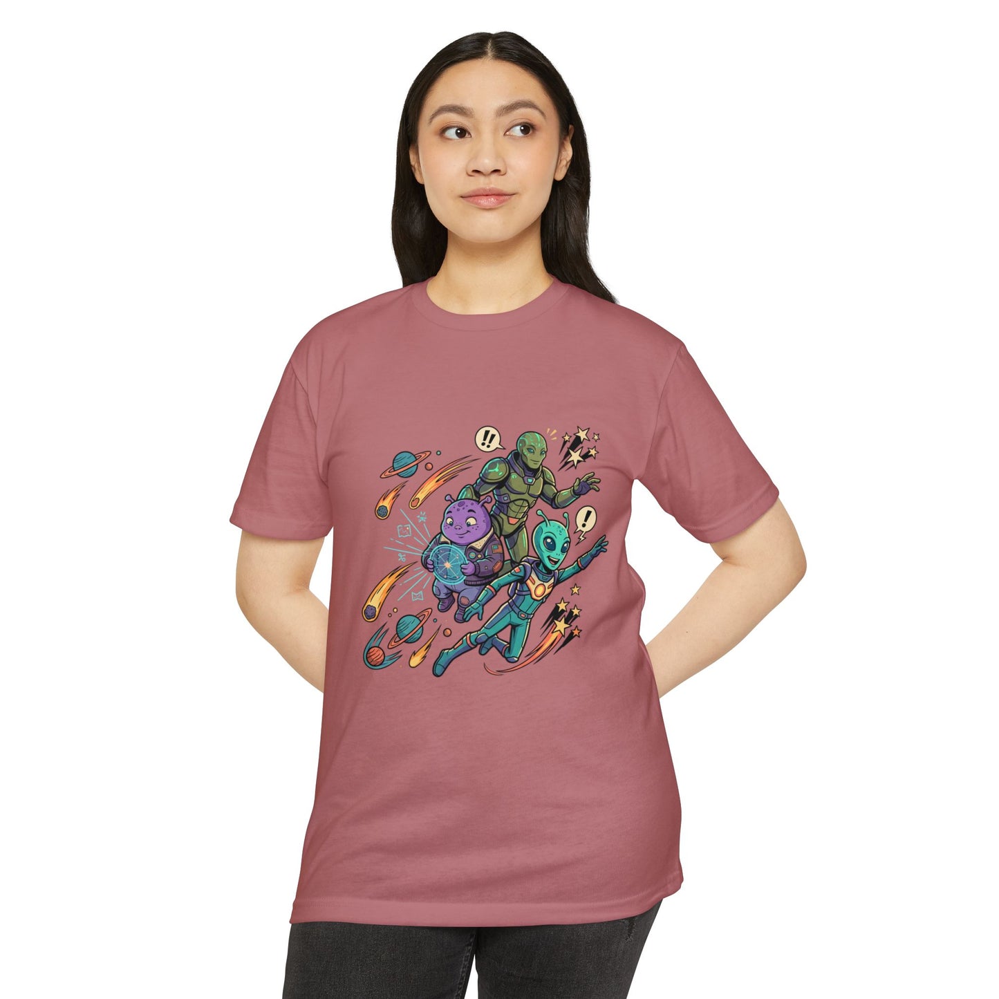 Alien Skate Crew T-Shirt — Retro Space Skateboarding Graphic Tee